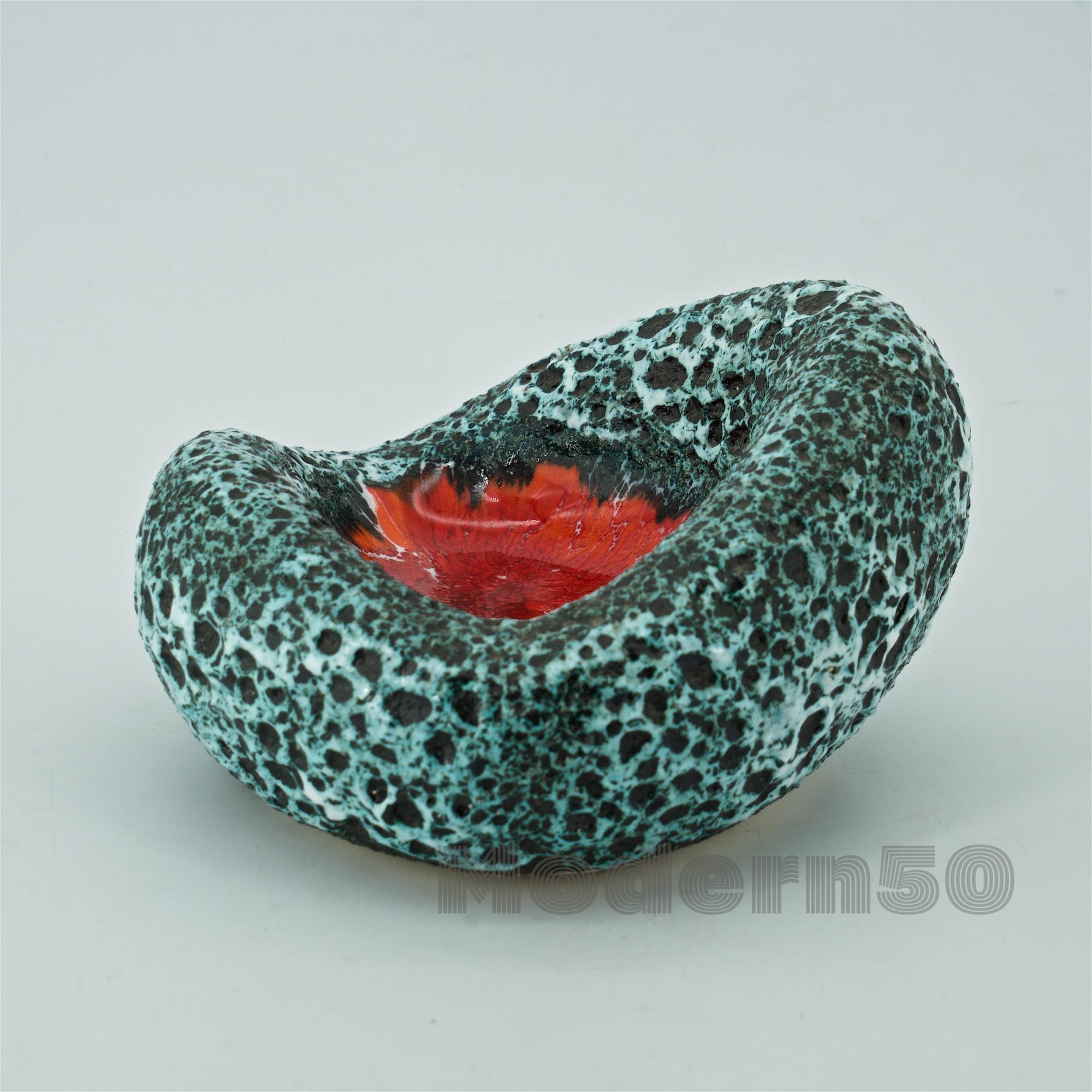 Mid-Century Modern French Vallauris Biomorphic Volcanic Ceramic Dish Bowl Ashtray Picasso Jouve