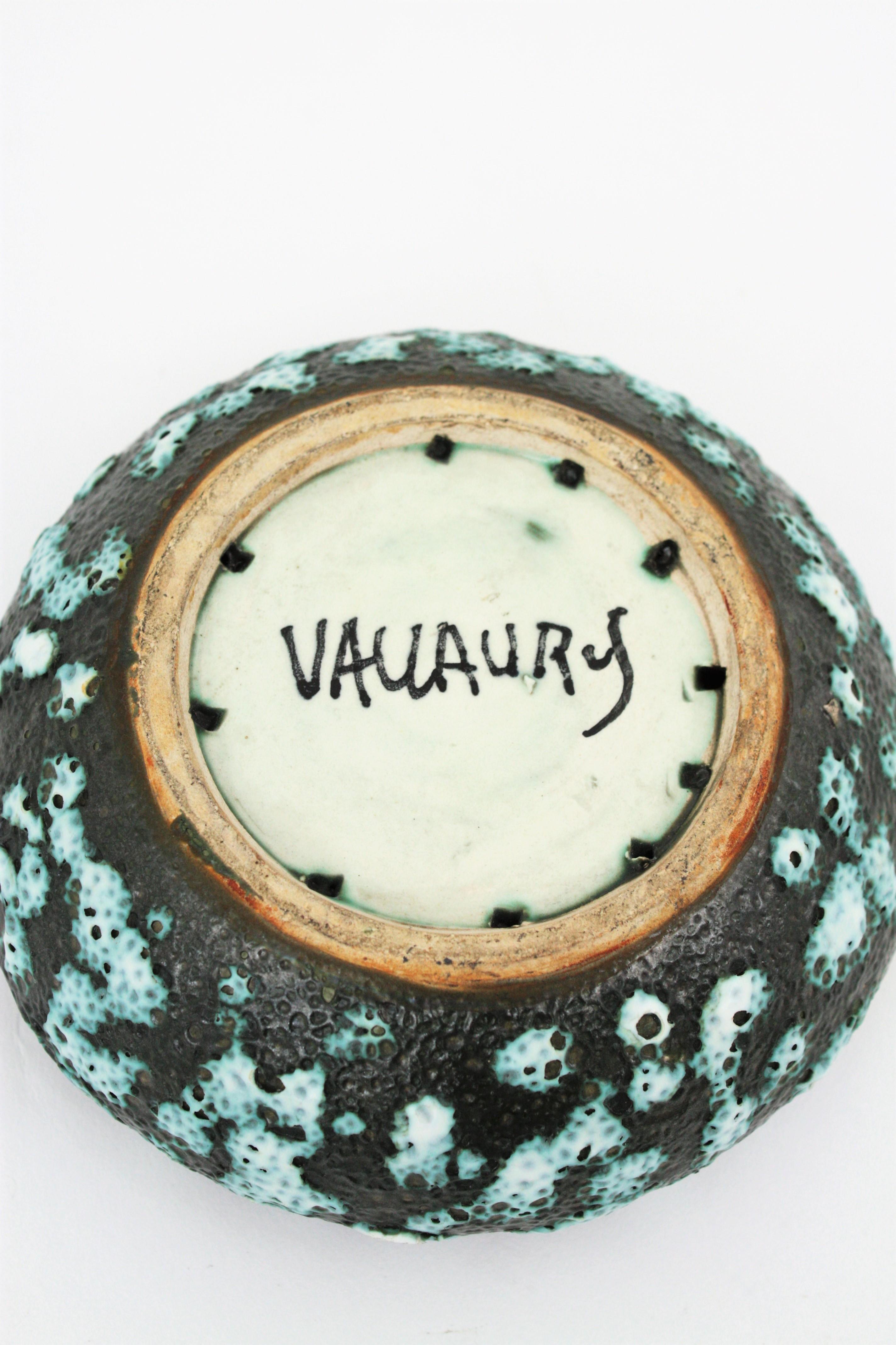 French Vallauris Ceramic Fat Lava Round Ashtray, 1950s 8