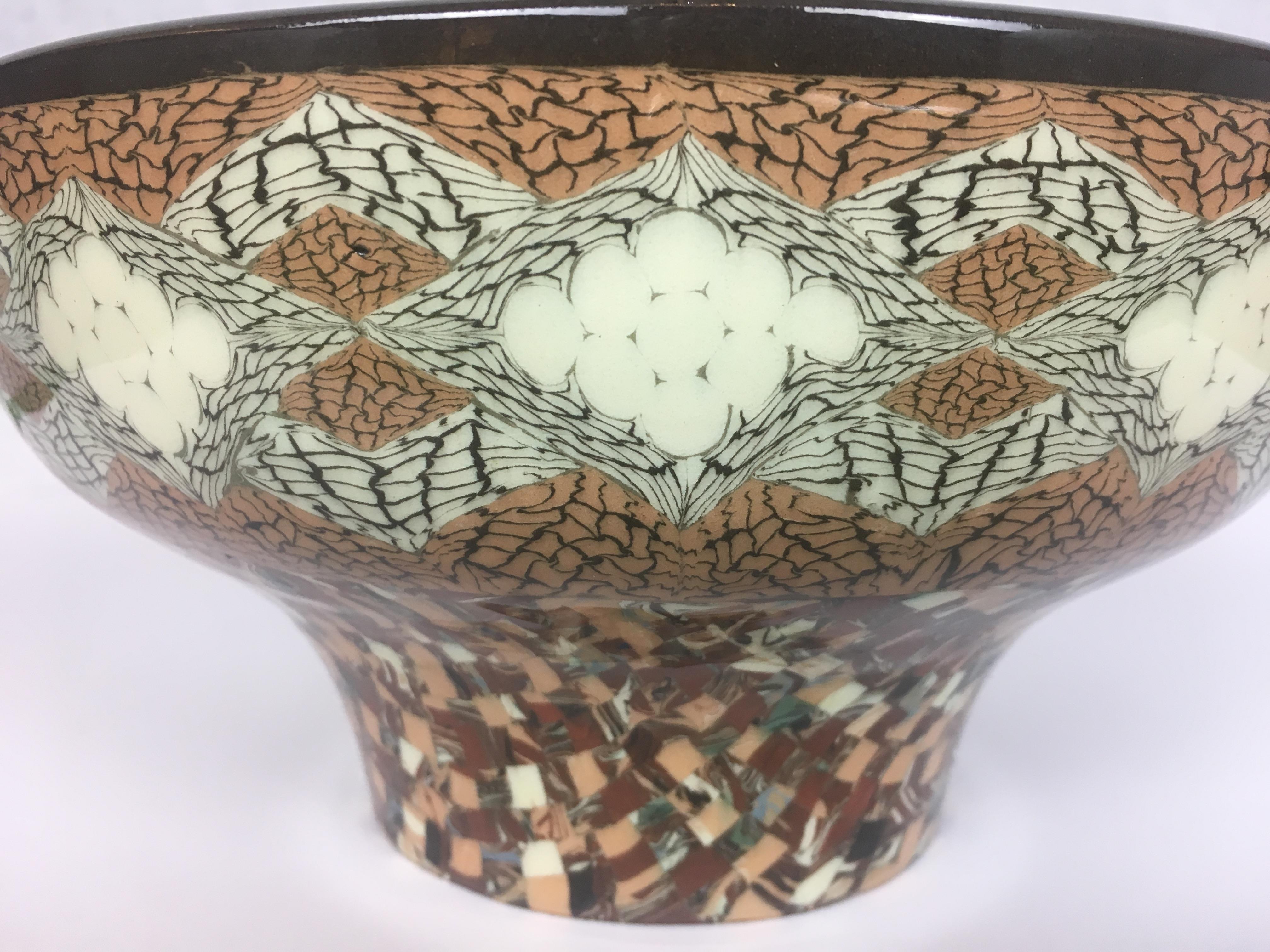 Mid-Century Modern French Vallauris Clay Mosaic Bowl by Master Ceramicist Jean Gerbino