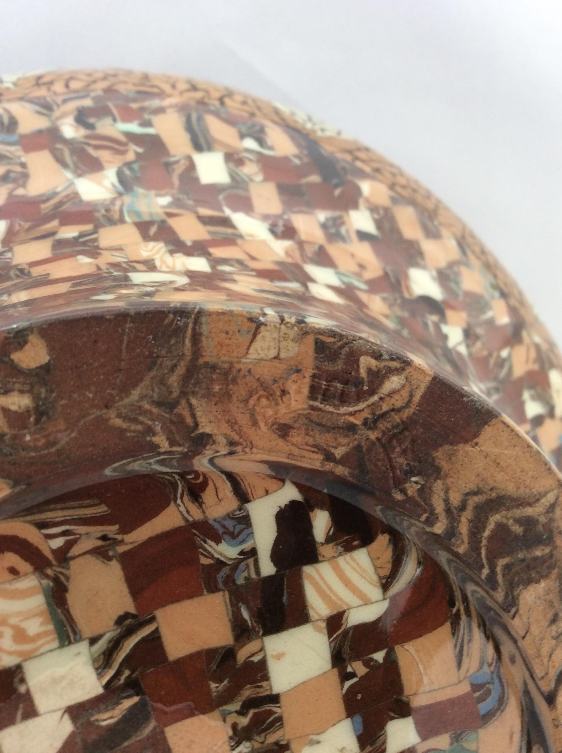 French Vallauris Clay Mosaic Bowl by Master Ceramicist Jean Gerbino In Good Condition In Miami, FL
