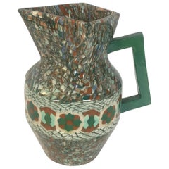 Vintage French Clay Mosaic Pitcher or Jug by Master Ceramicist Jean Gerbino