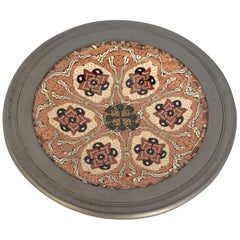 French Vallauris Clay Mosaic Plate by Master Ceramicist Jean Gerbino