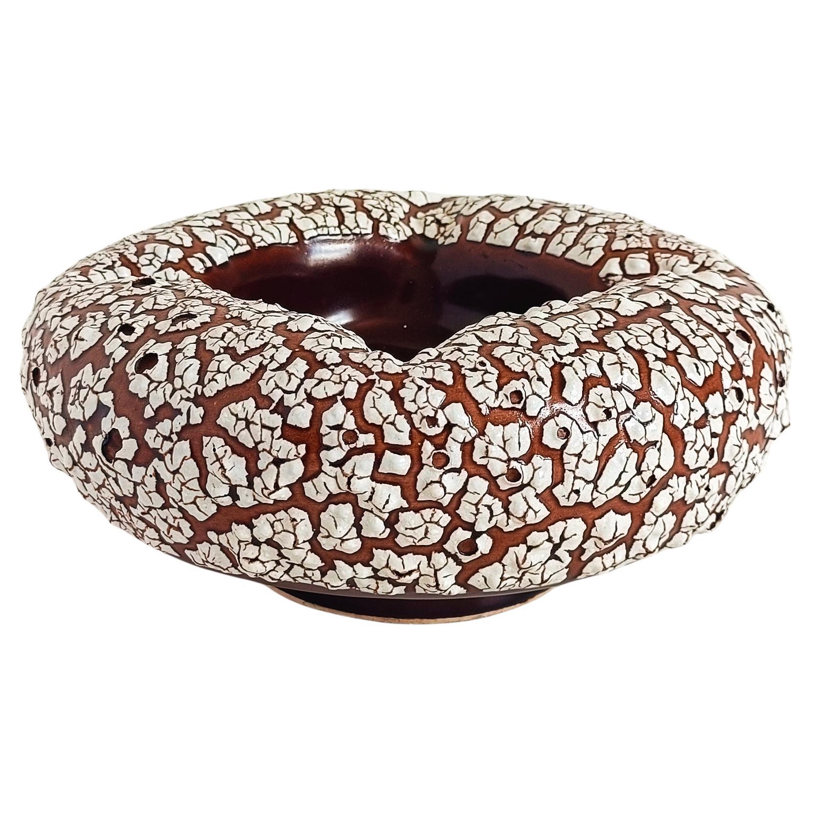 Mid-Century Modern French Vallauris Fat Lava Decor Biomorphic Ceramic Ashtray Vide-Poche, 1950s