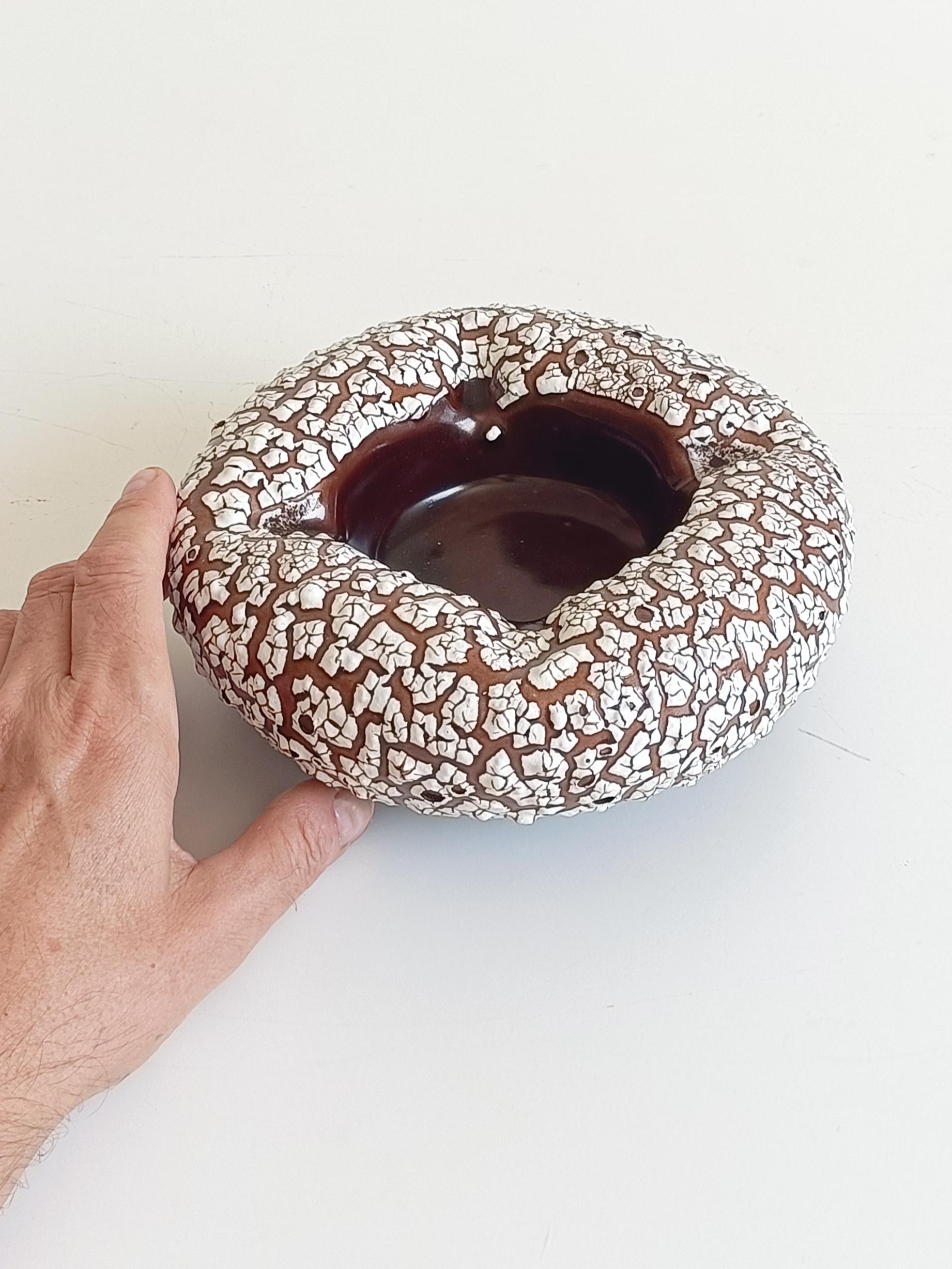 Mid-20th Century French Vallauris Fat Lava Decor Biomorphic Ceramic Ashtray Vide-Poche, 1950s