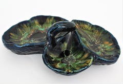 French Vallauris Majolica Ceramic Serving Tray or Centerpiece, 1960s