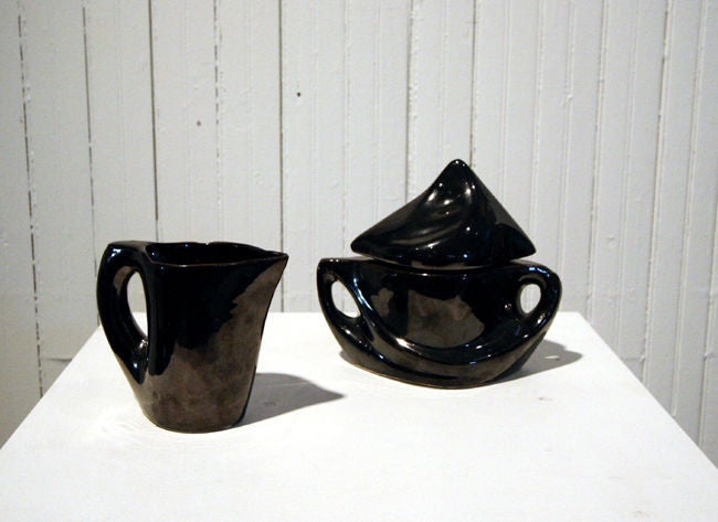 Mid-20th Century French Vallauris Modernist Ceramic Coffee Tea Service Set