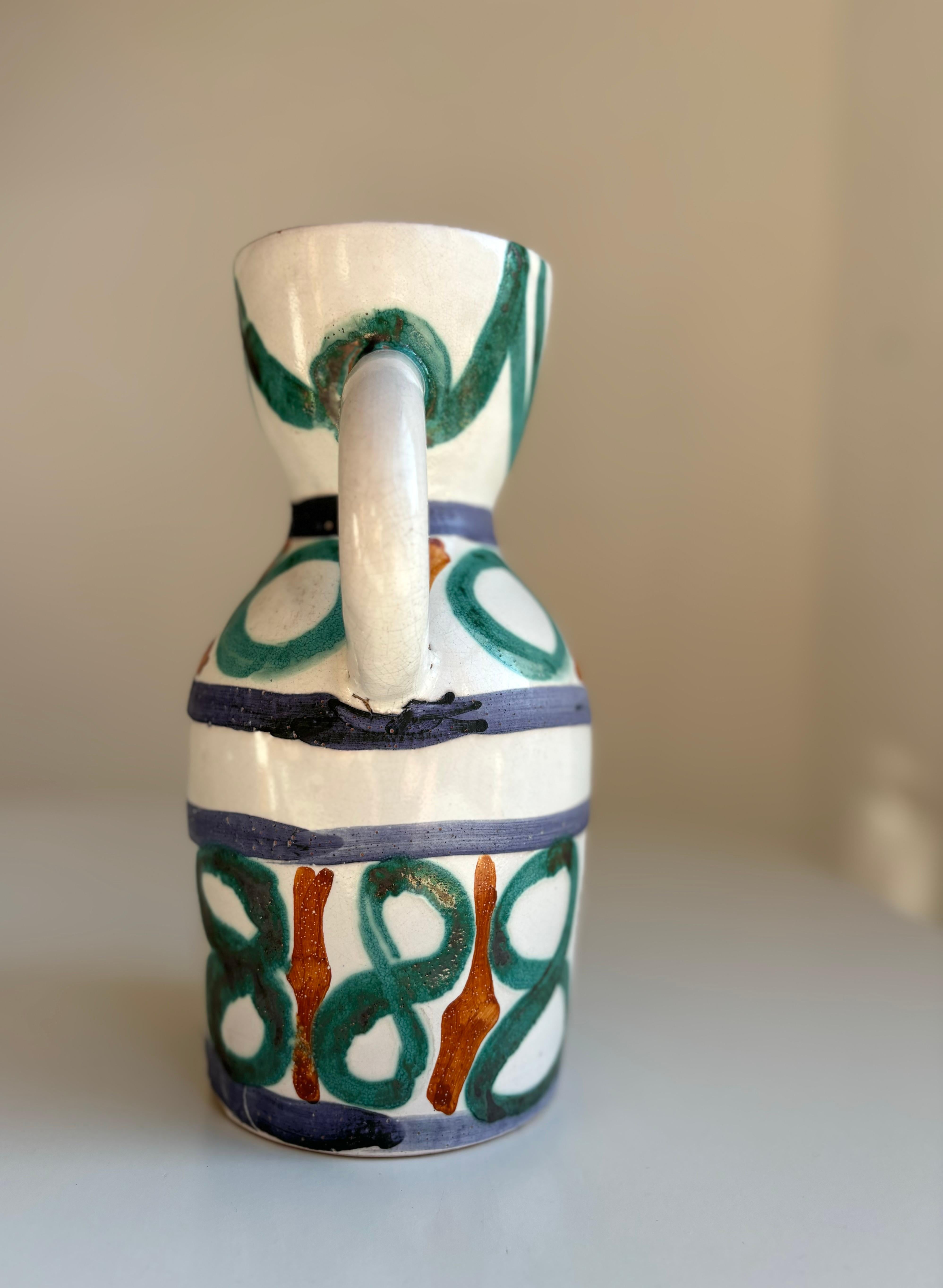Vaso a brocca in stile Picasso di Vallauris AM, circa anni '50 In condizioni buone in vendita a Copenhagen, DK