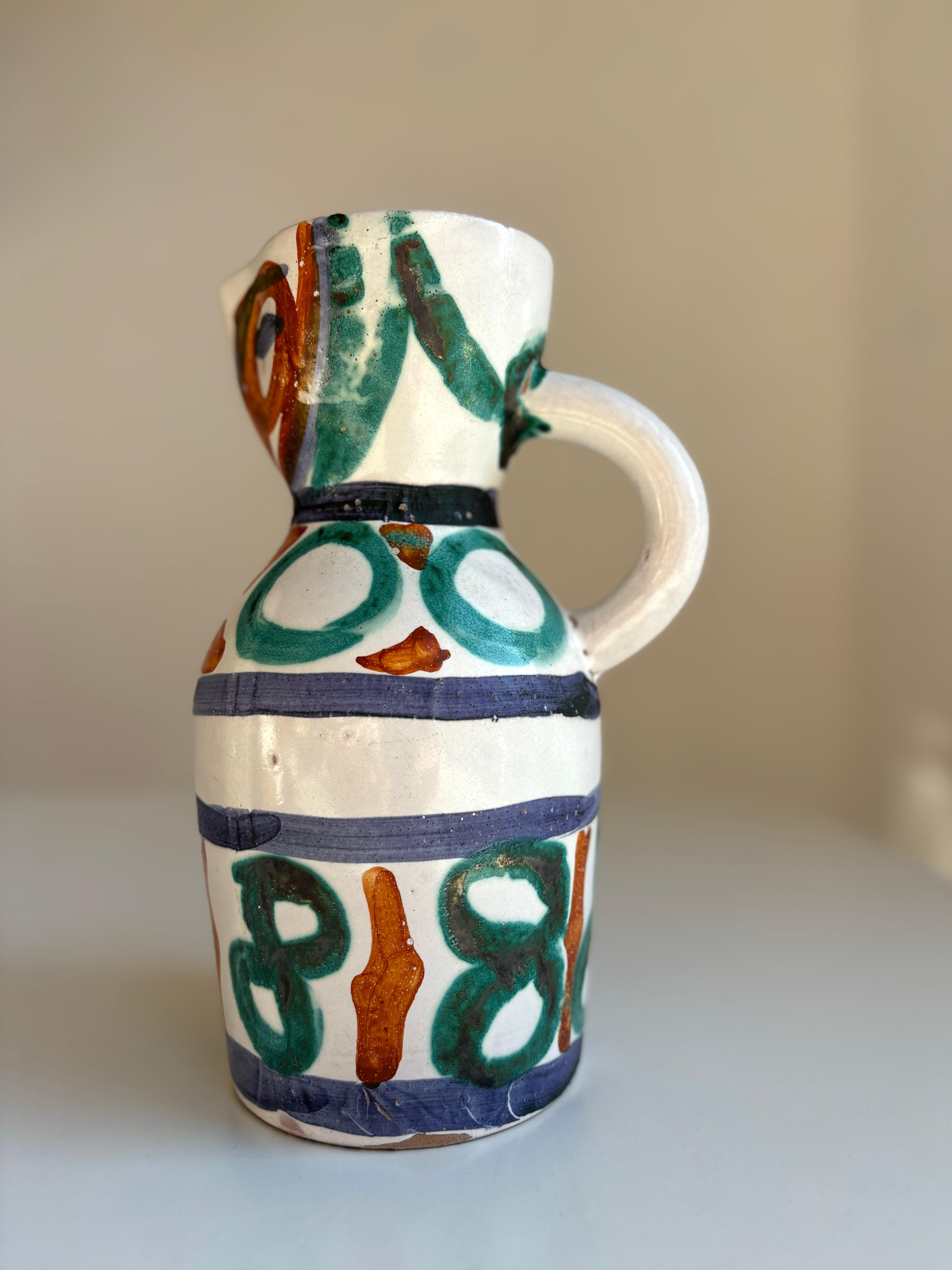 XX secolo Vaso a brocca in stile Picasso di Vallauris AM, circa anni '50 in vendita