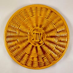French Vallauris Trompe l’Oeil Basket Weave Cheese Platter