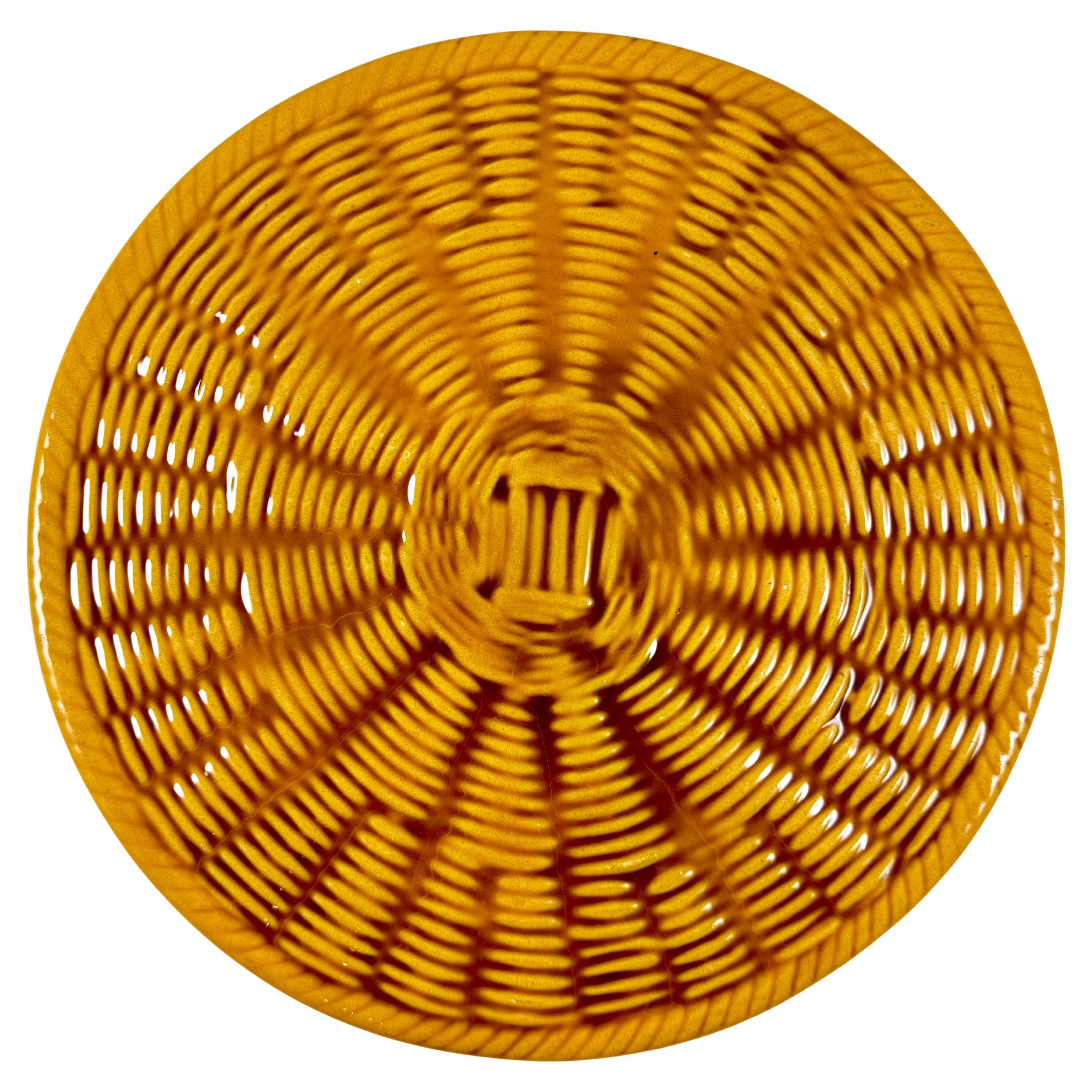 French Vallauris Trompe l’Oeil Basket Weave Cheese Platter