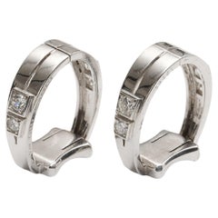 French Van Cleef & Arpels Diamond Platinum and 18ct White Gold Stirrup Cufflinks