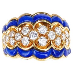French Van Cleef & Arpels Lapis and Diamond Ring, 18k