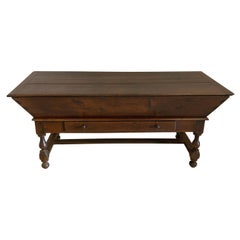 French Varnished Baker's Table Panetiere Dough Box in Walnut