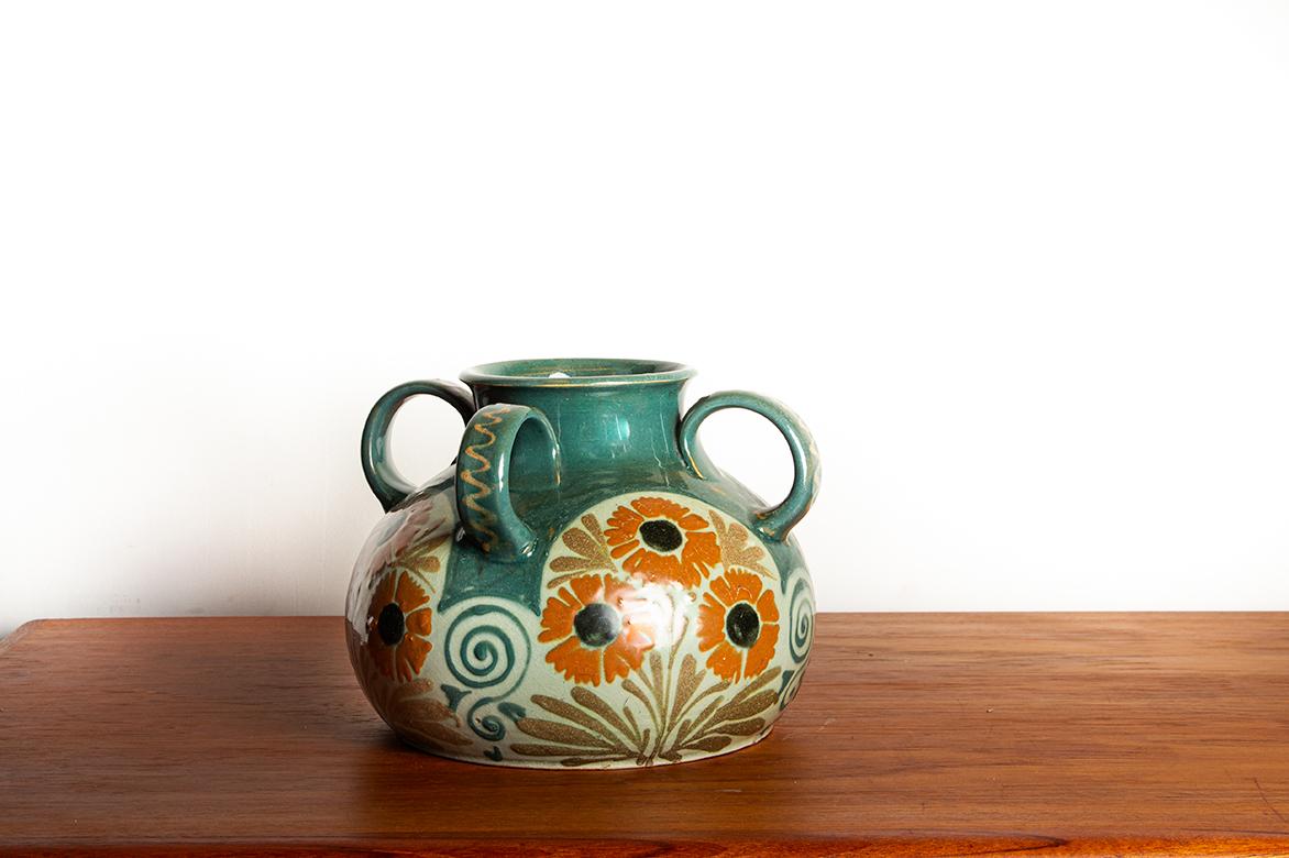 Vaso francese, 4 manici, in gres smaltato, stile Art Nouveau di Léon Léon in vendita 2