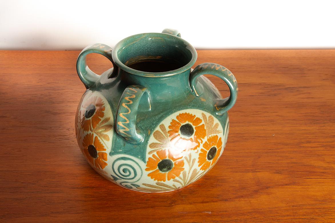 Vaso francese, 4 manici, in gres smaltato, stile Art Nouveau di Léon Léon in vendita 3