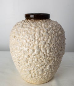 French Vase Jean Besnard Style Crisped Enamel, circa 1940