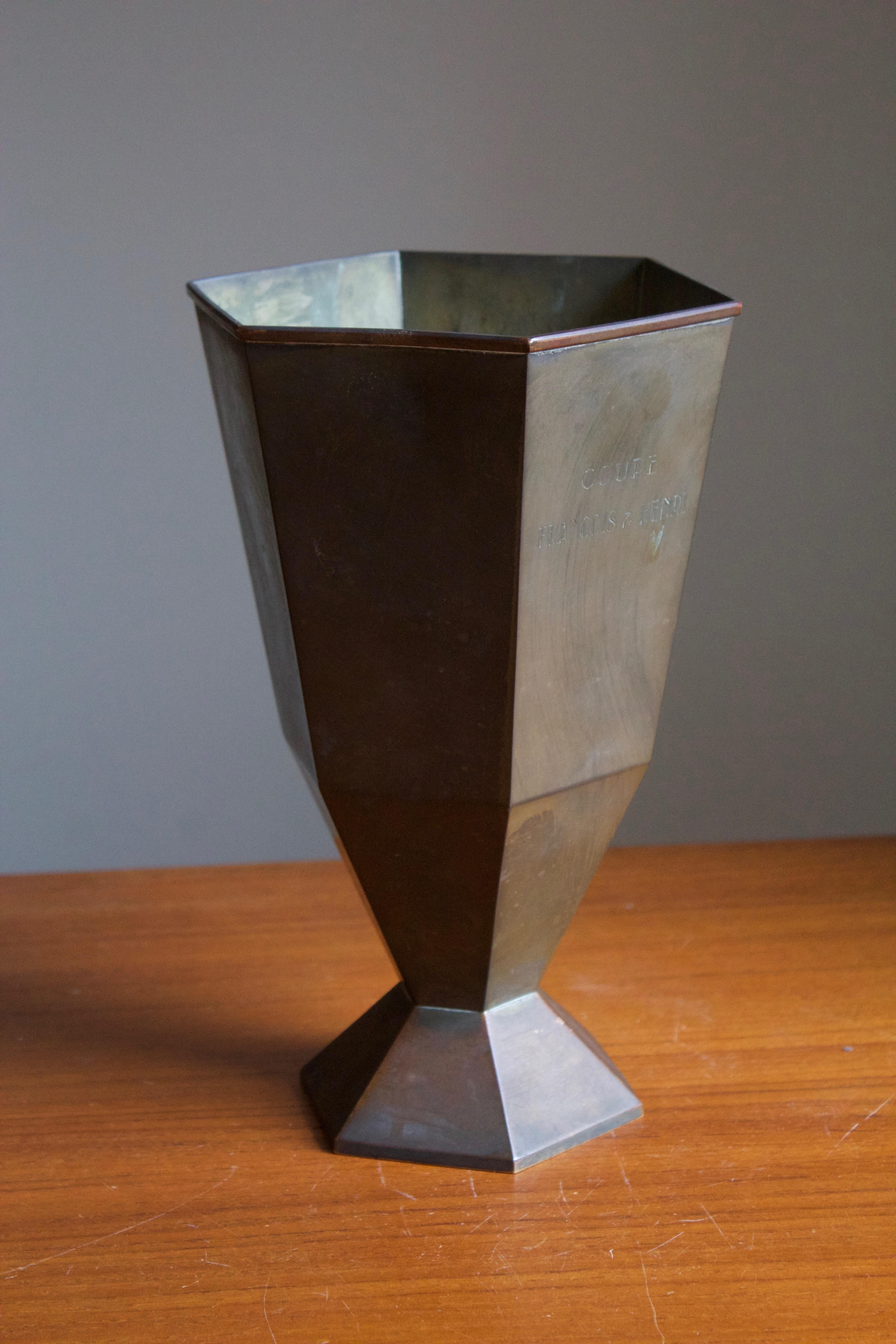 Art Deco French, Vase or Vessel, Bronze, France, 1940s