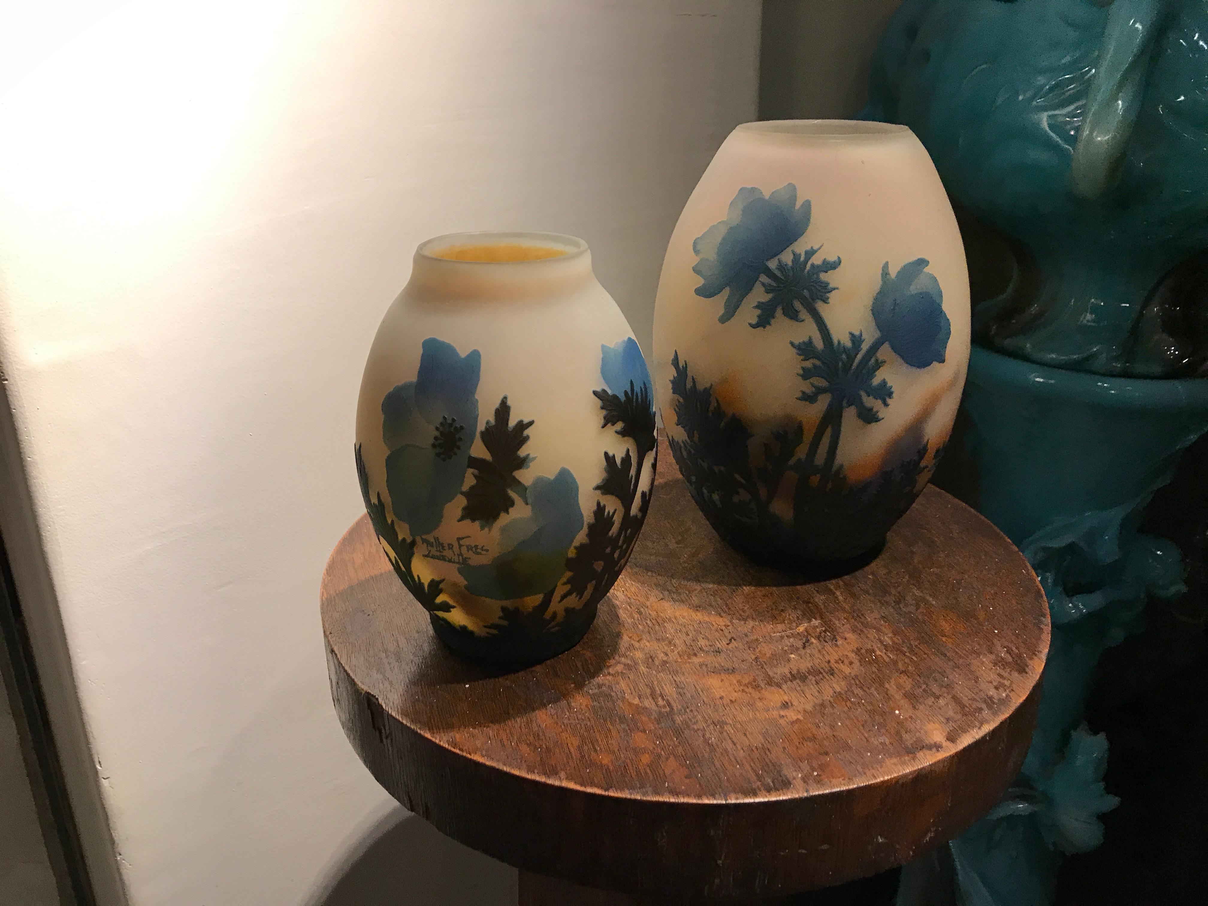 French Vase, Sign: Muller Freres Luneville, Jugendstil, Art Nouveau, liberty For Sale 1