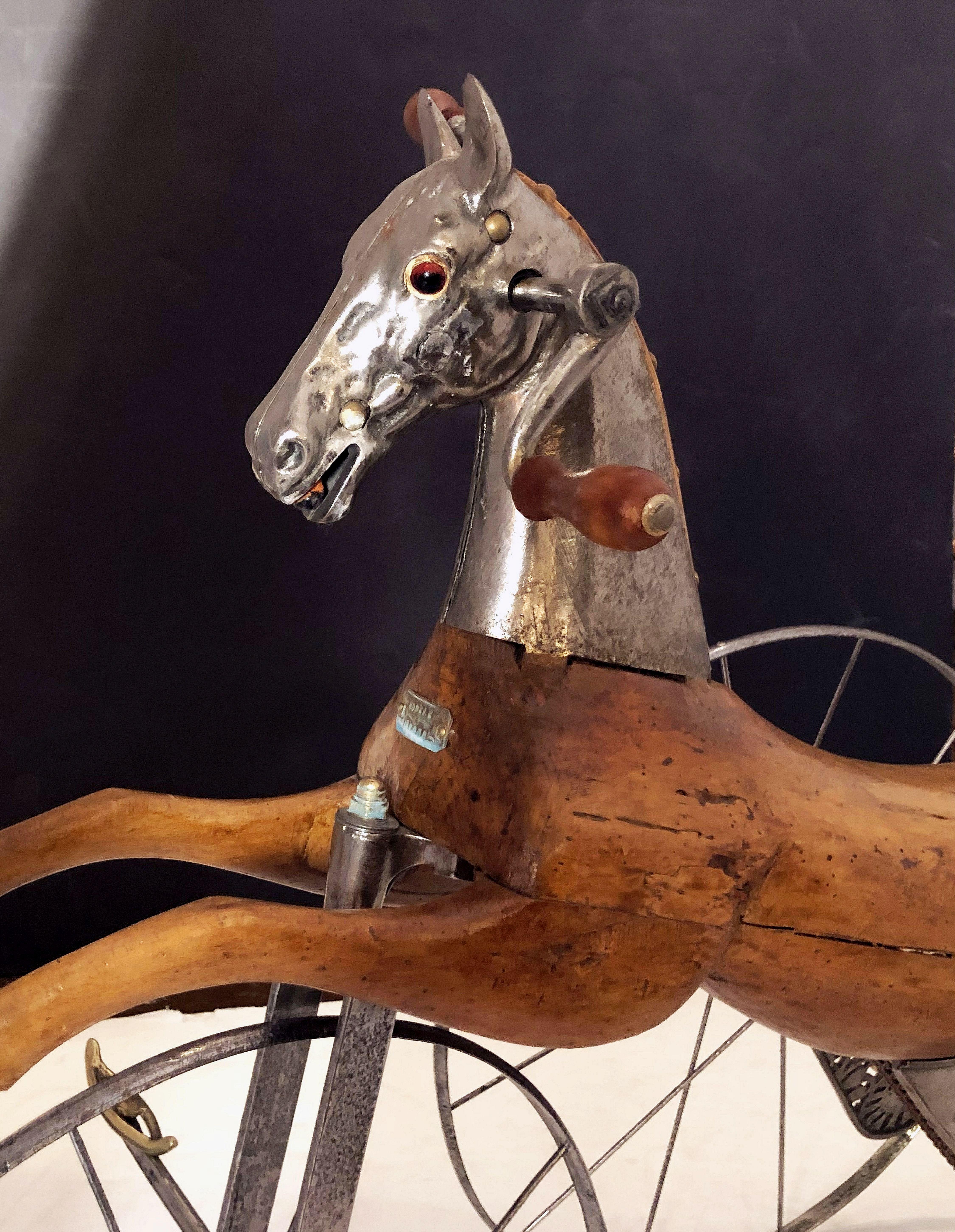 French Velocipede or Child's Horse Tricycle from the 19th Century For Sale 2