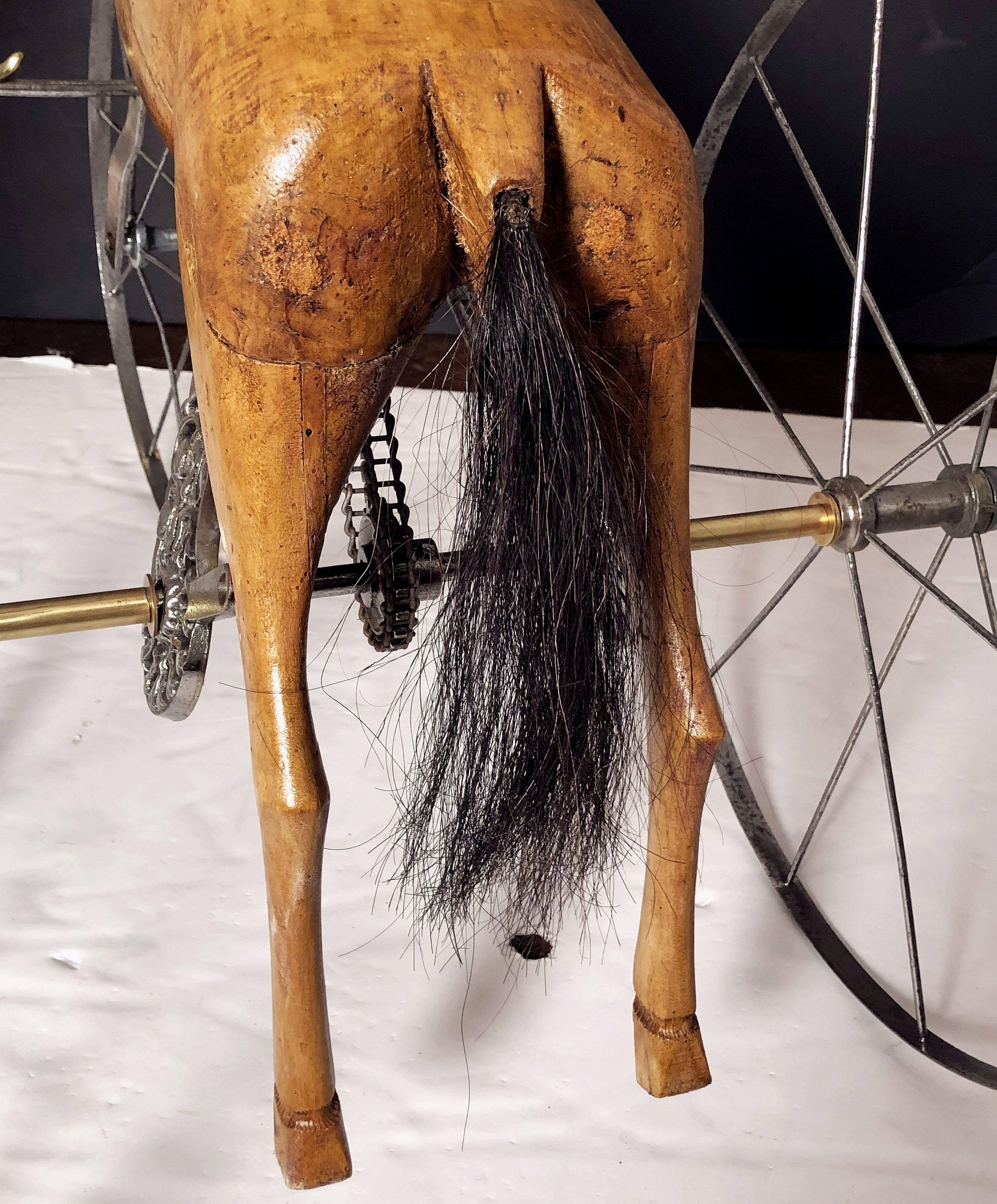 French Velocipede or Child's Horse Tricycle from the 19th Century For Sale 7