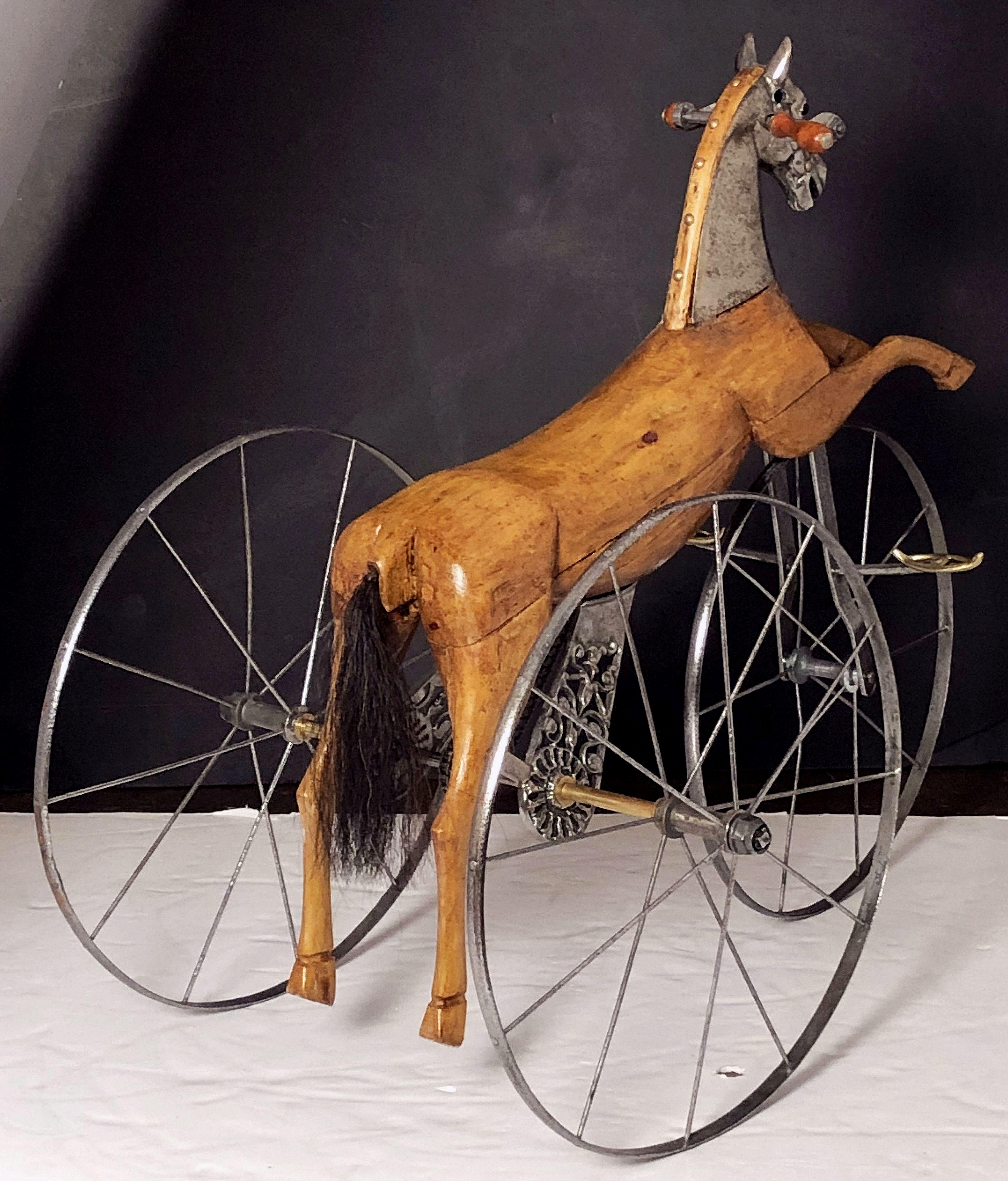 French Velocipede or Child's Horse Tricycle from the 19th Century For Sale 8