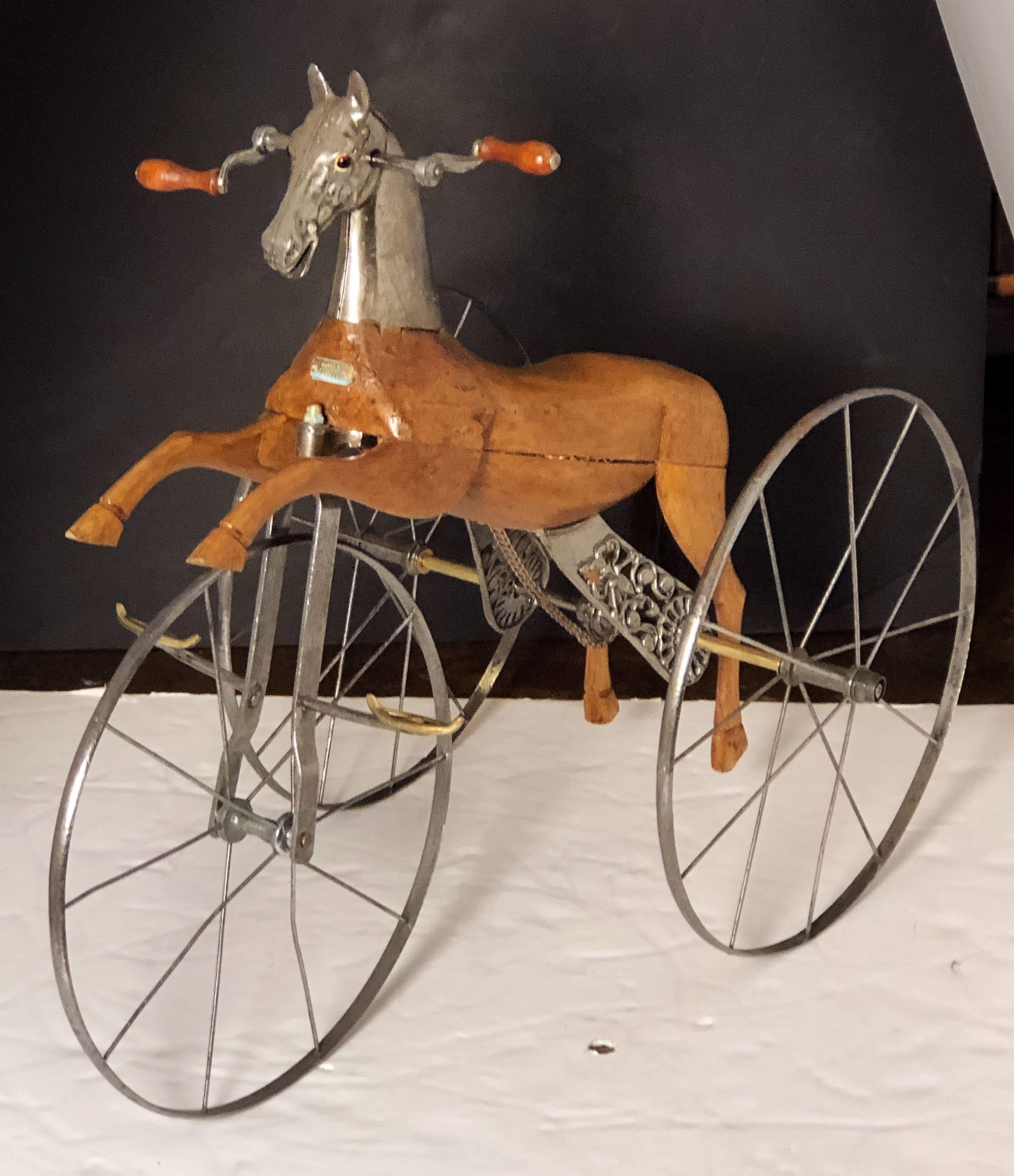 Französisches Velocipede oder Kinderpferd Tricycle aus dem 19. Jahrhundert im Zustand „Gut“ im Angebot in Austin, TX