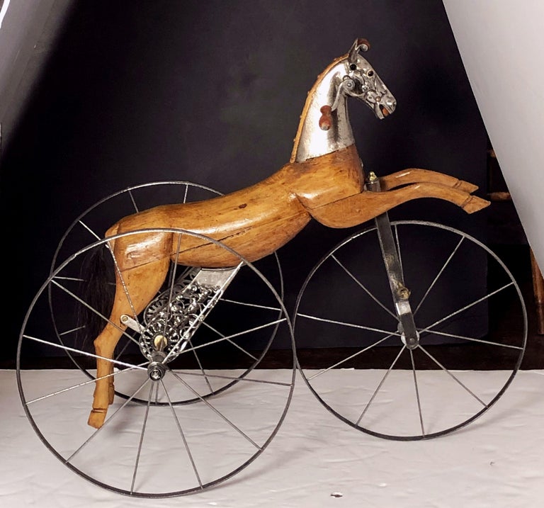 French Velocipede or Child's Horse Tricycle For Sale at 1stDibs