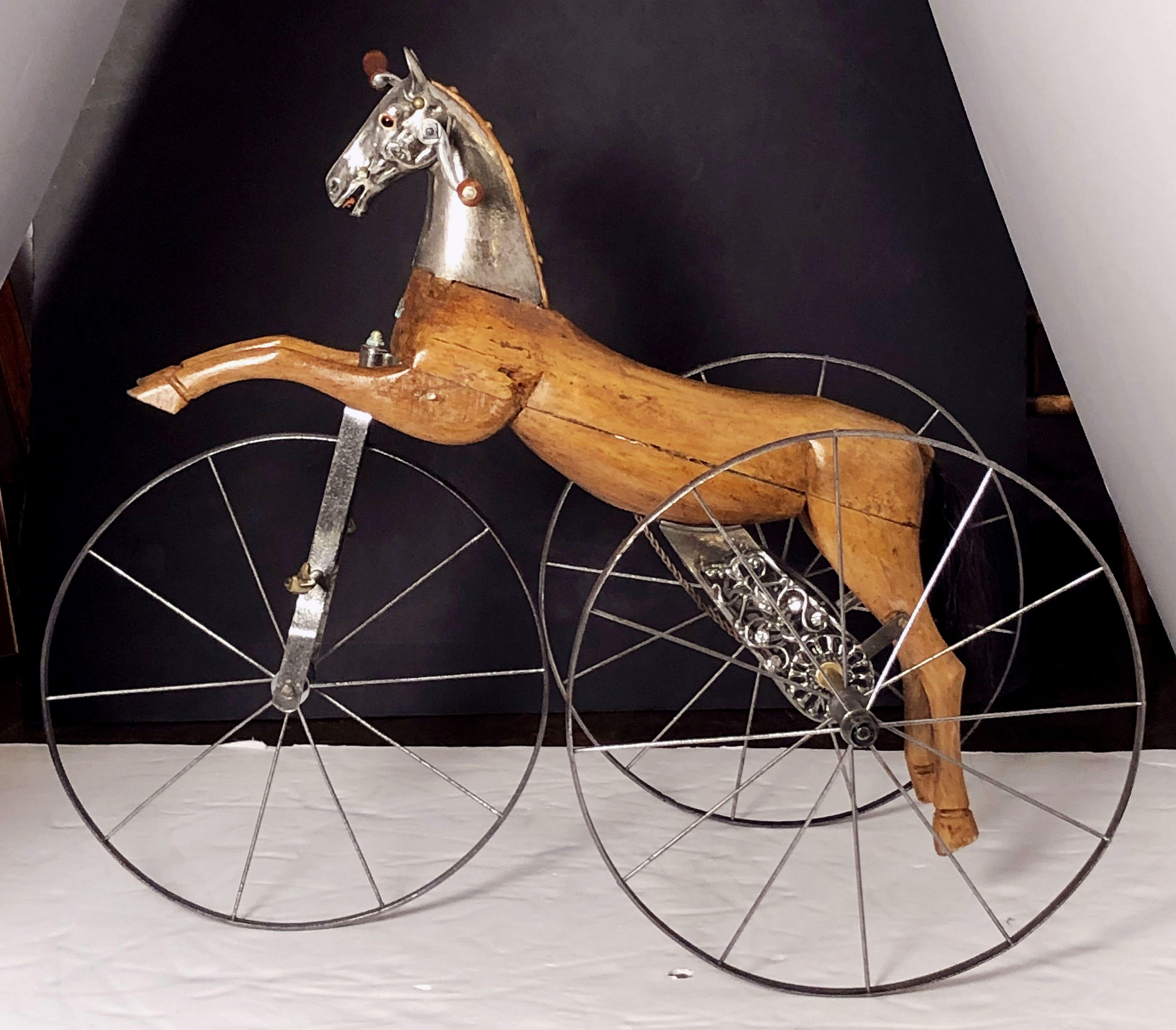 French Velocipede or Child's Horse Tricycle from the 19th Century For Sale 1