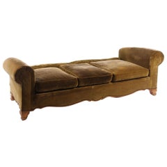 French Velvet Arbus Style Upholstered Daybed