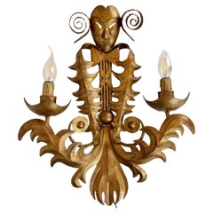 French Venetian-Style Patinated Wall Sconces, 1960s