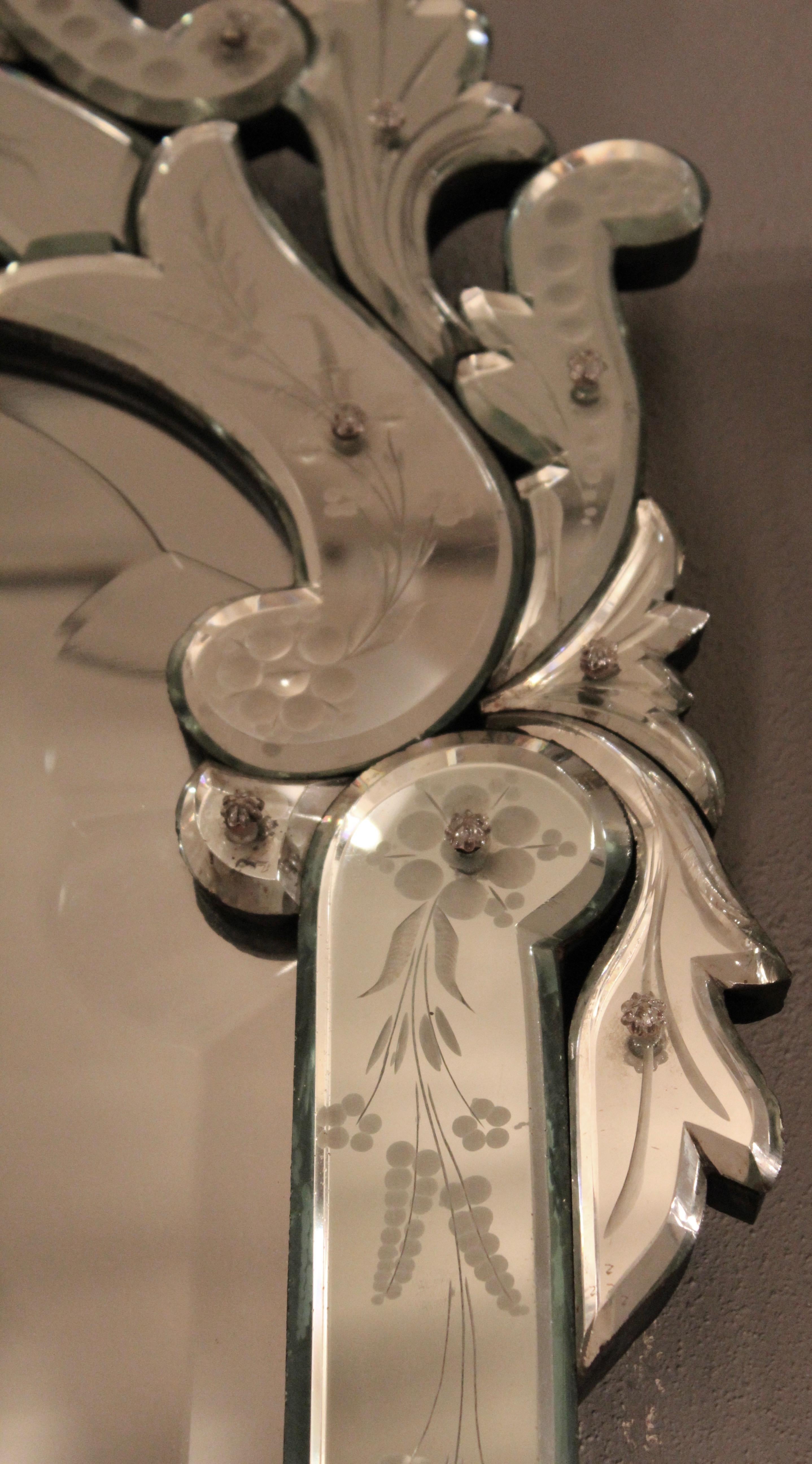 French Venetian Style Rococo Pier Mirror, circa 1900 1