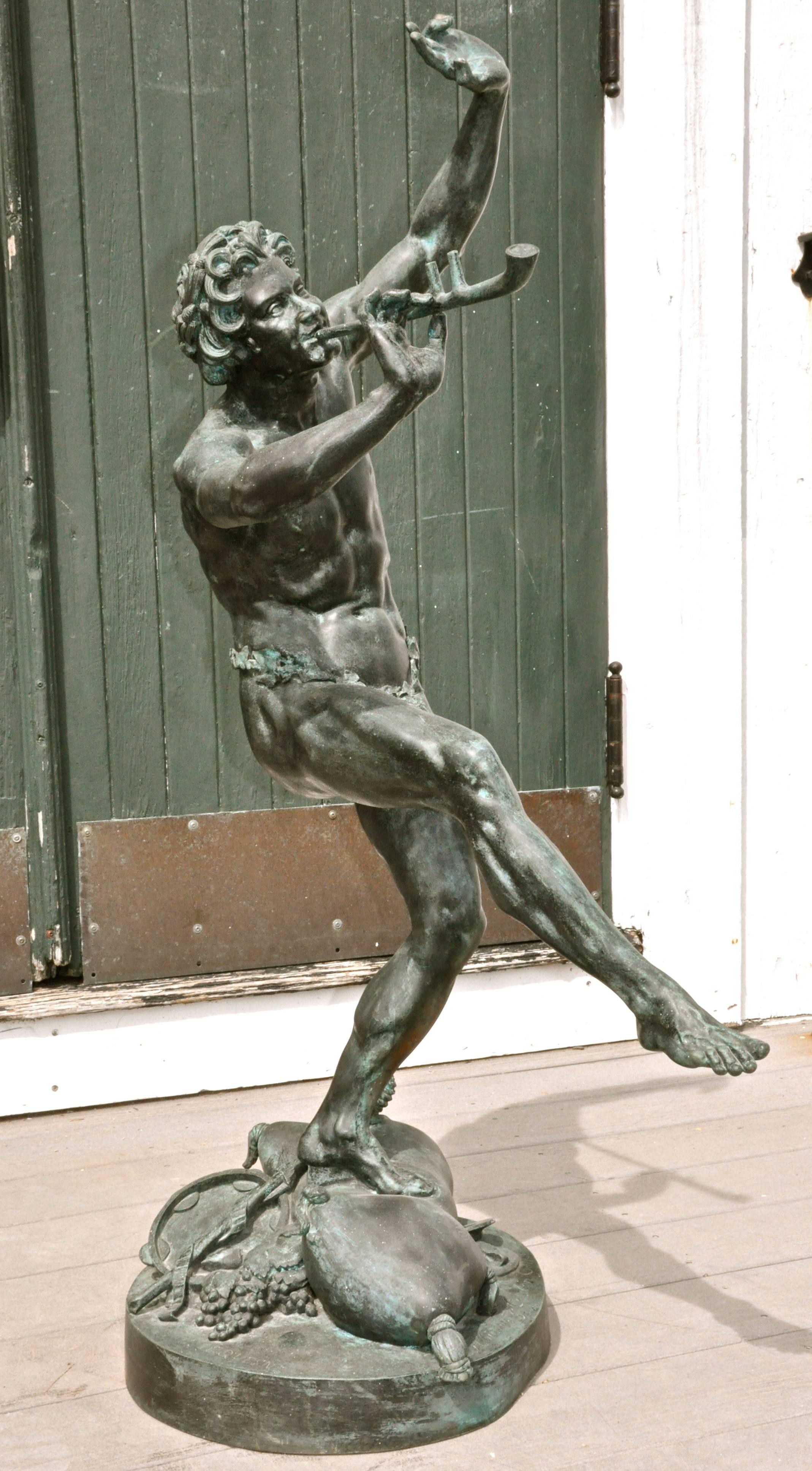 French Verdigris-patinated bronze of 