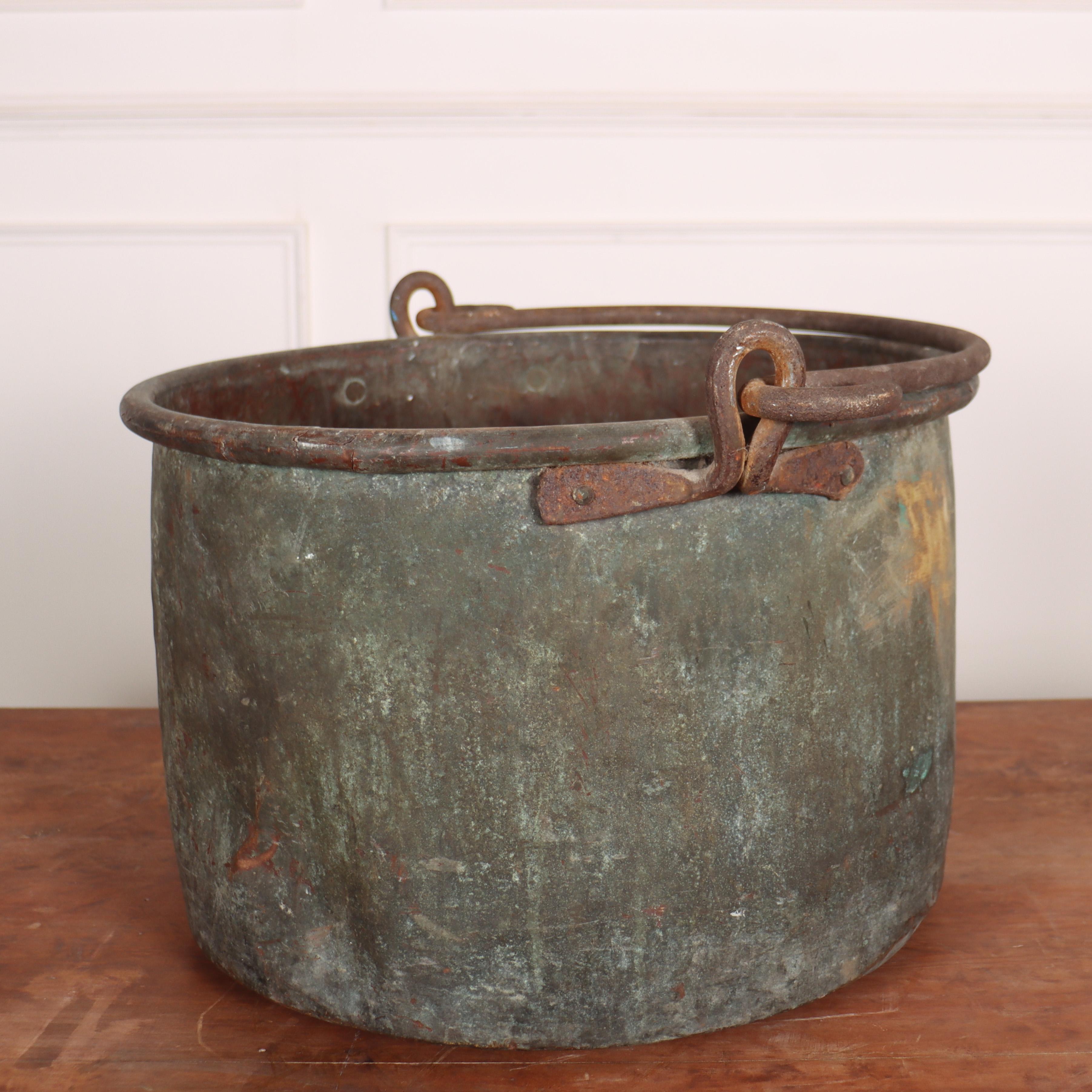 Patinated French Verdigris Copper Vat For Sale