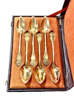 French Vermeil Tea Spoons, Vieillard Hallmark, c. 1819–1838