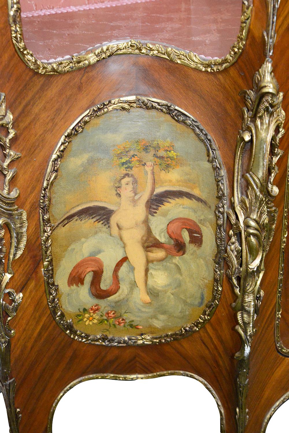 Mahogany French Verni Martin Display Cabinet, 19th Century For Sale