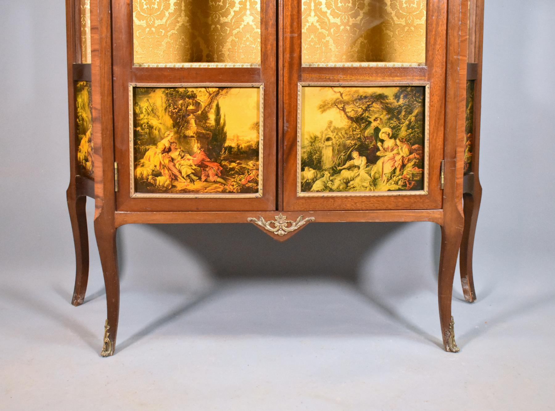 Painted French Vernis Martin Style Vitrine For Sale