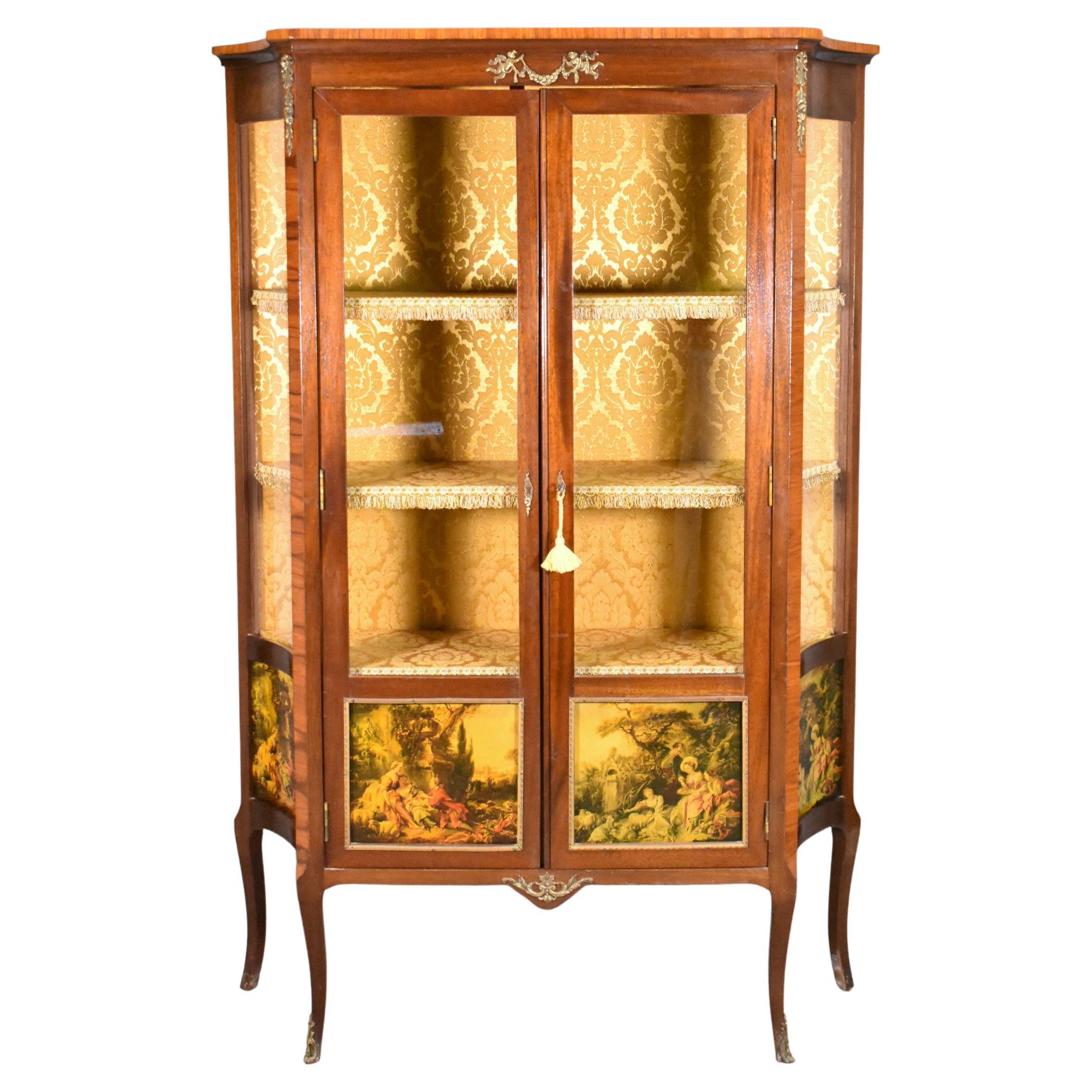 French Vernis Martin Style Vitrine For Sale