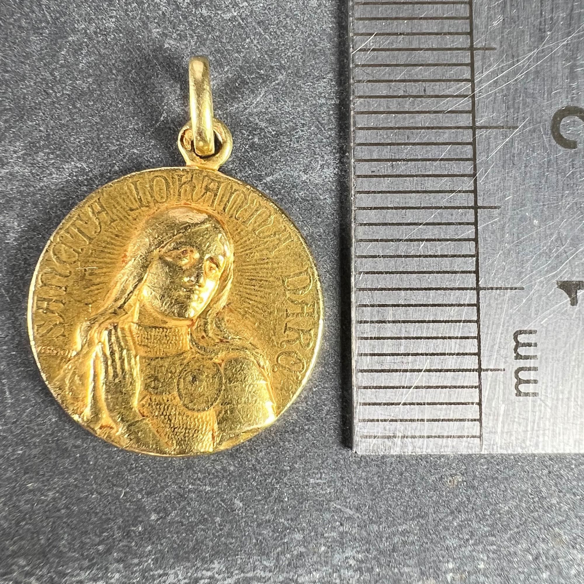 French Vernon Saint Joan of Arc 18K Yellow Gold Medal Pendant 7