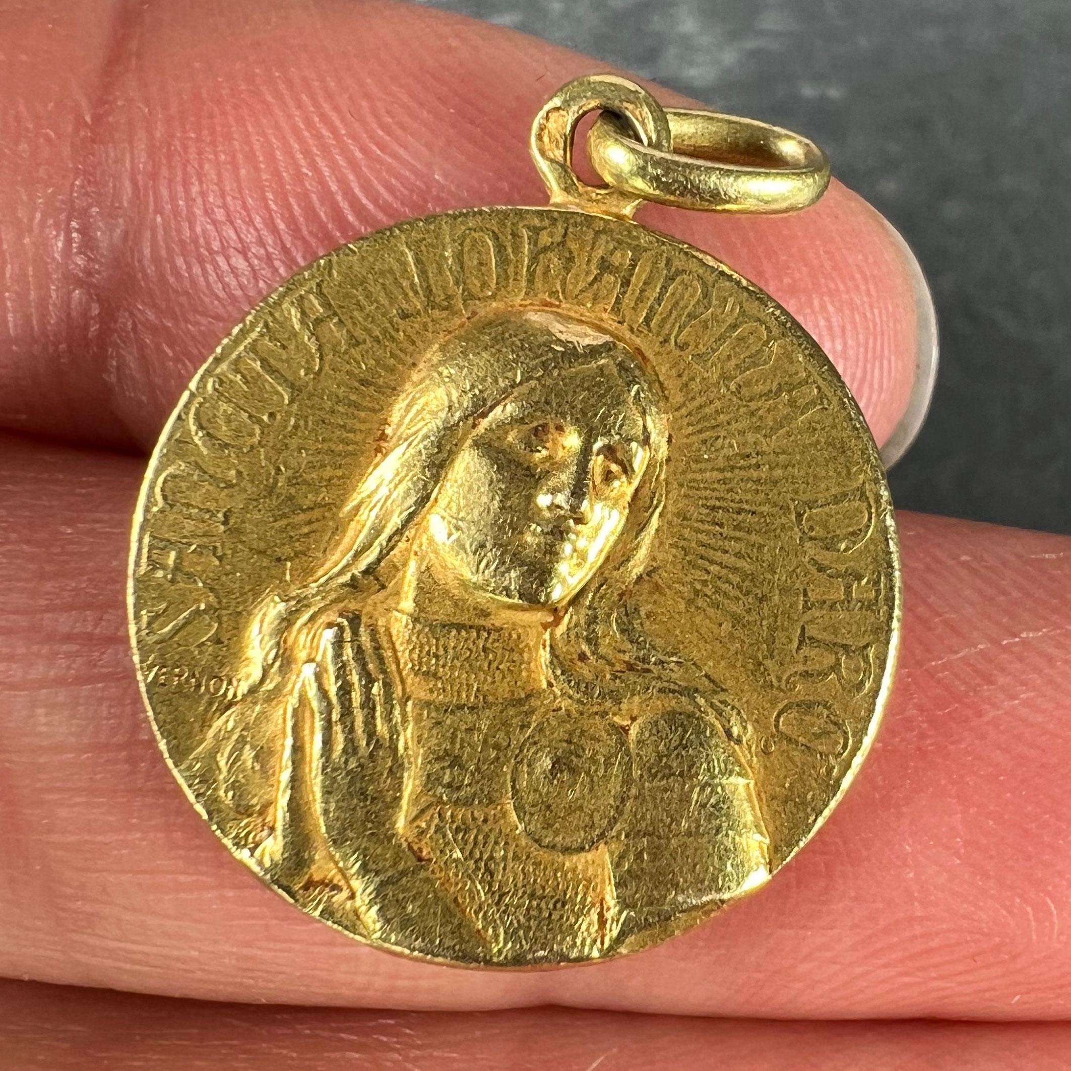 French Vernon Saint Joan of Arc 18K Yellow Gold Medal Pendant 1