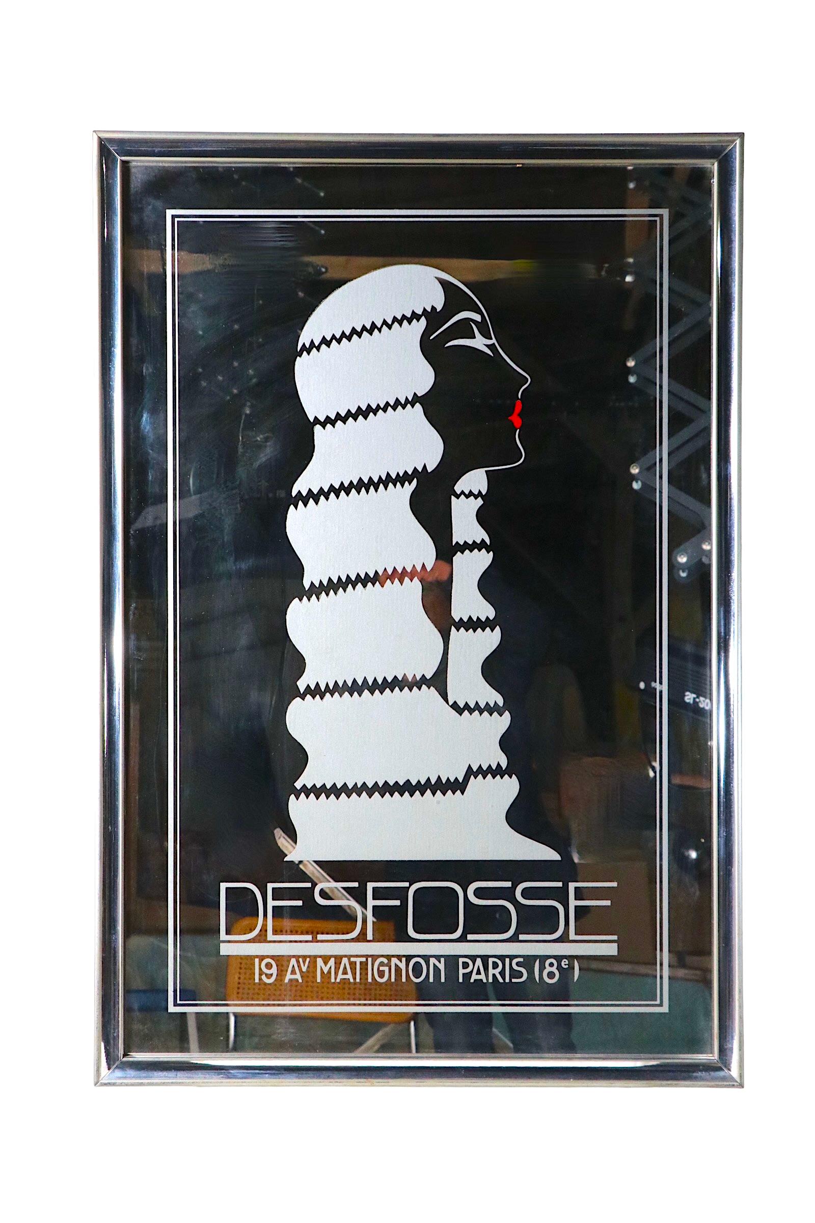 Miroir français Desfosse églomisé vers 1980 Bon état - En vente à New York, NY