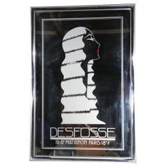 French Verre Eglomise Desfosse Mirror c 1980's
