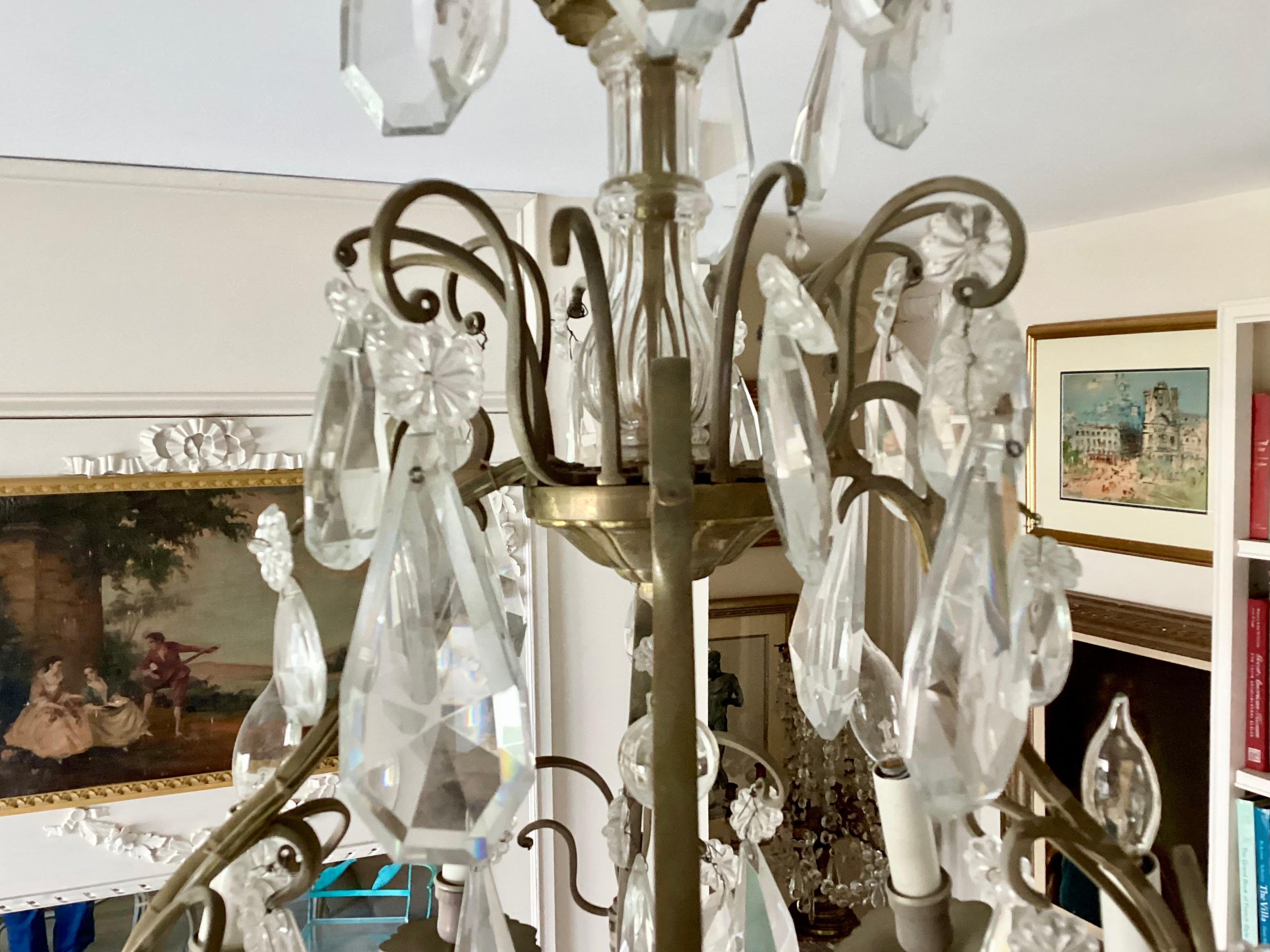 French Versailles Bronze Chandelier In Good Condition In Los Angeles, CA