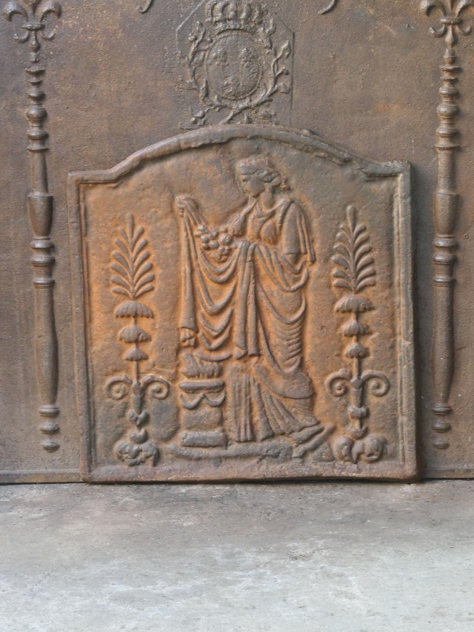 Victorian French 'Vestal Virgin' Fireback / Backsplash, 20th Century For Sale