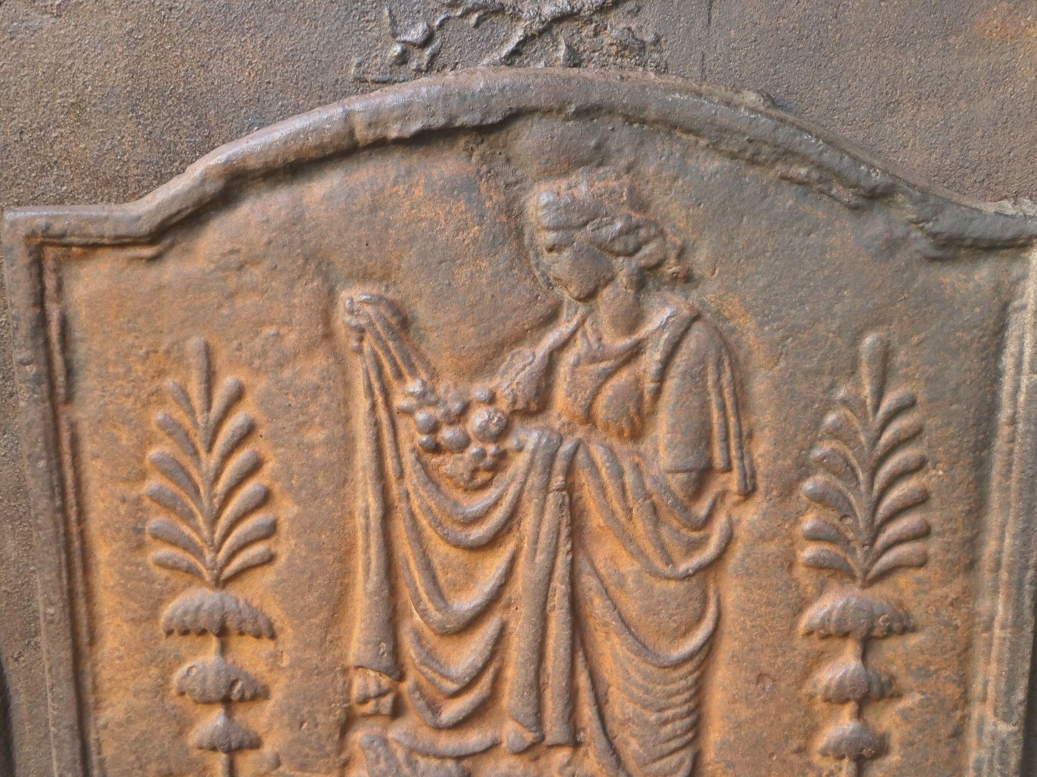 Cast French 'Vestal Virgin' Fireback / Backsplash, 20th Century For Sale