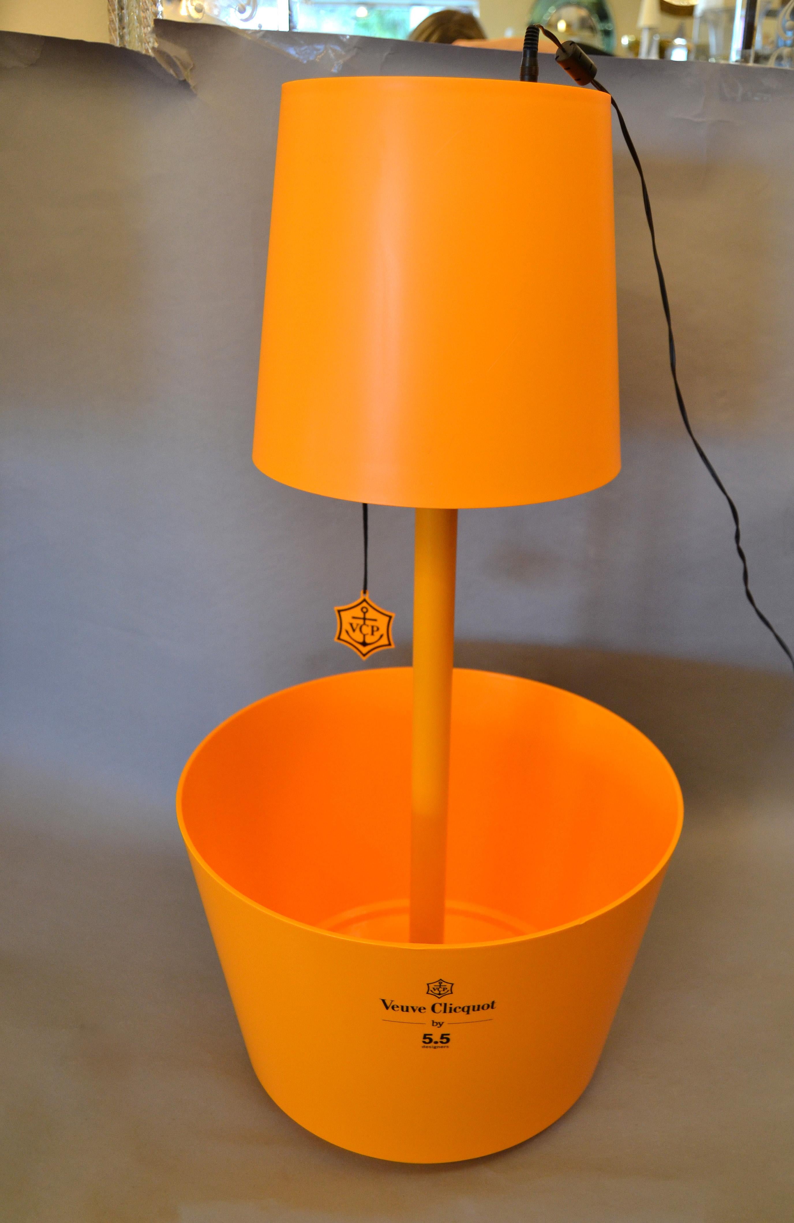 French Veuve Clicquot Ponsardin Champagne Cooler, Ice Bucket with Table Lamp 2