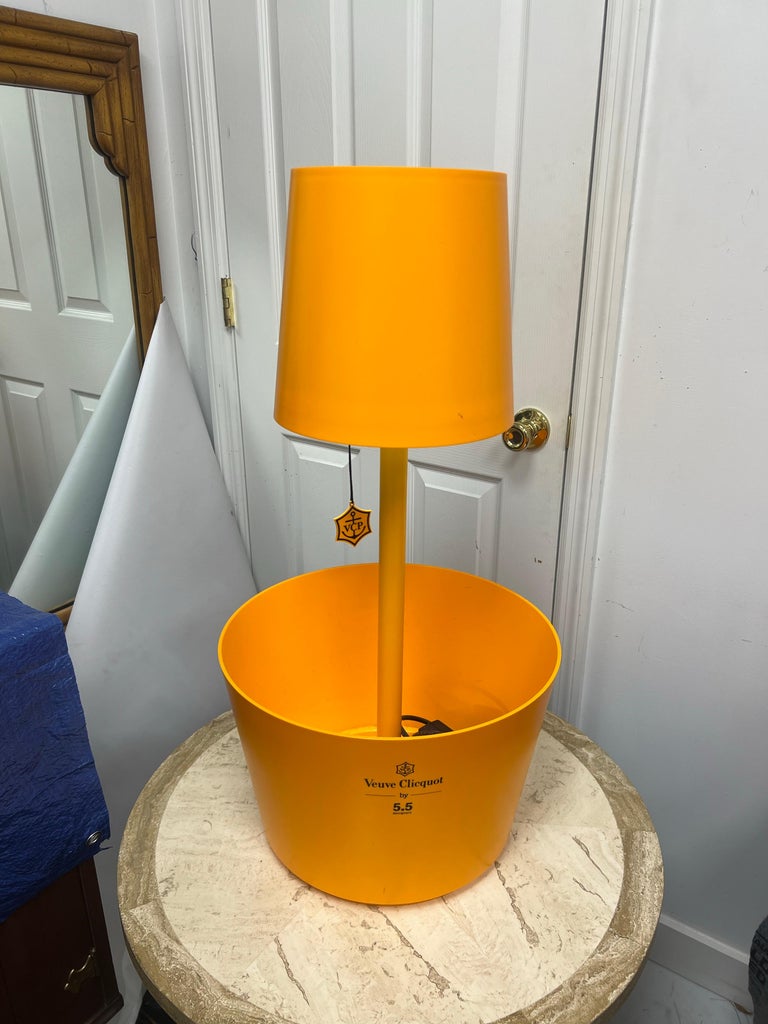 Seau à Glace Seau à Champagne Veuve Clicquot Orange - Capacité 0,75 L - Refroidisseur Pour Bouteille De Champagne - Idéal Fête, Cadeau élégant Seau Champagne Orange