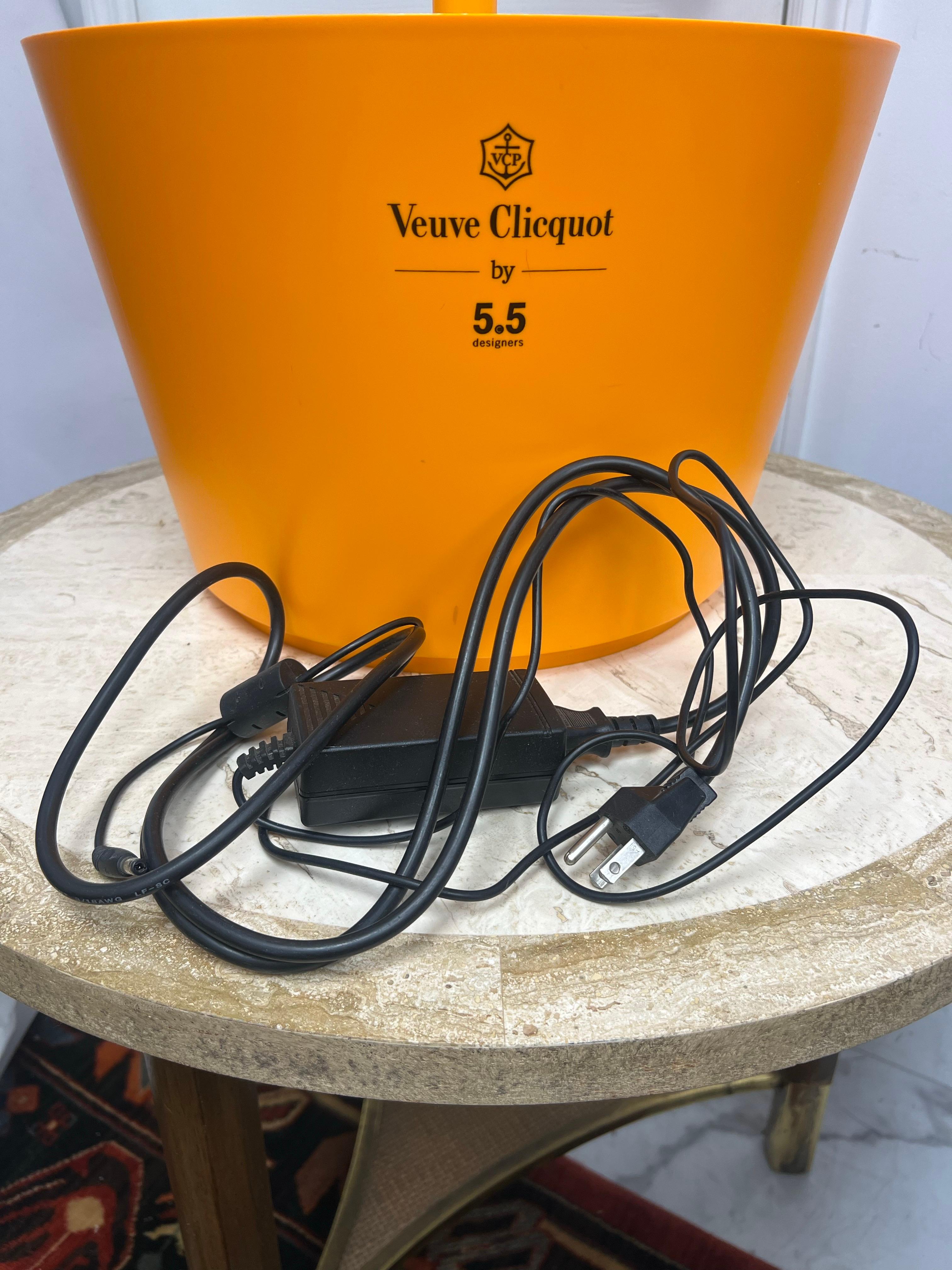 French Veuve Clicquot Ponsardin Champagne Cooler, Ice Bucket With Table Lamp For Sale 1