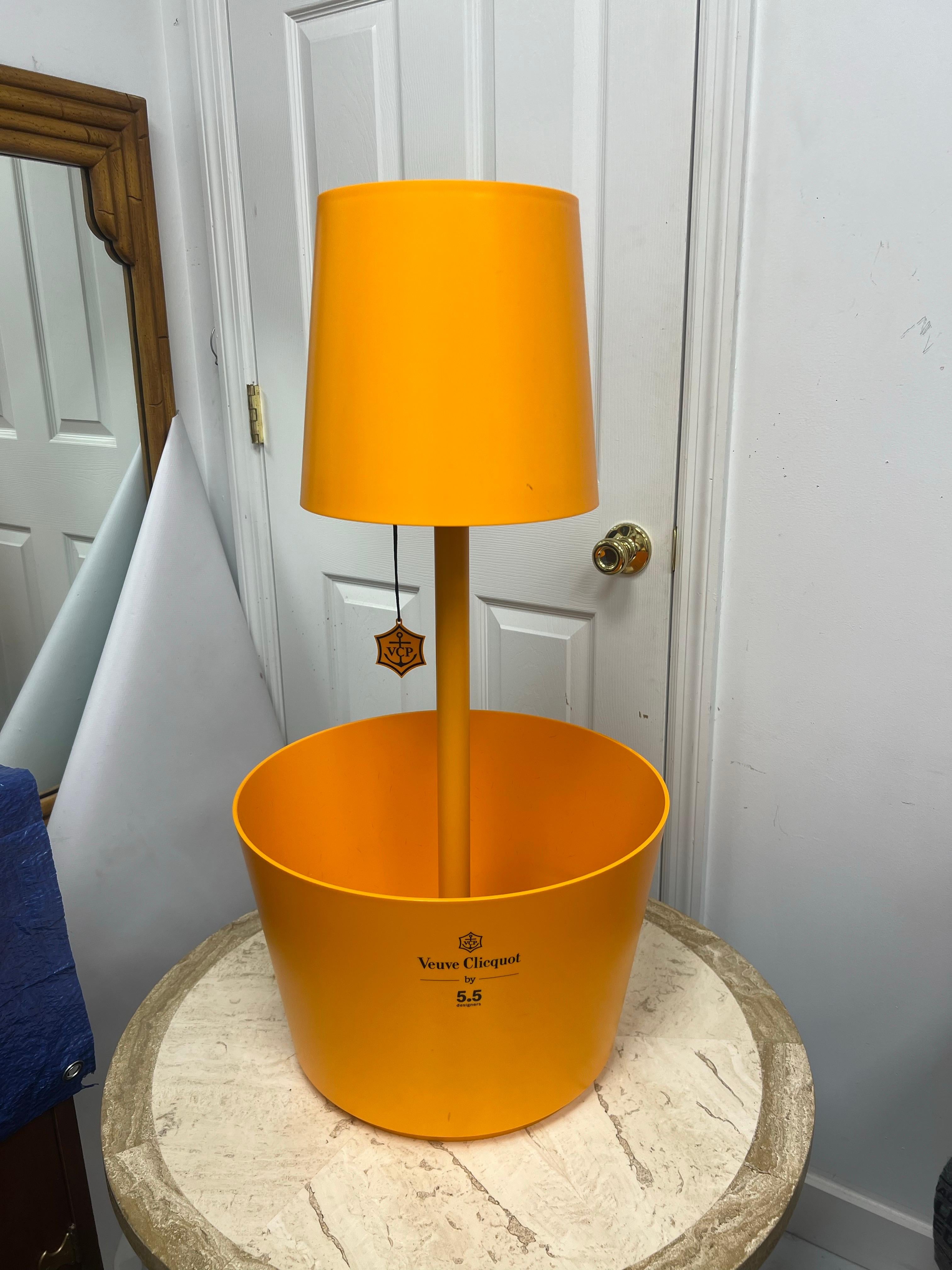 French Veuve Clicquot Ponsardin Champagne Cooler, Ice Bucket With Table Lamp For Sale 3