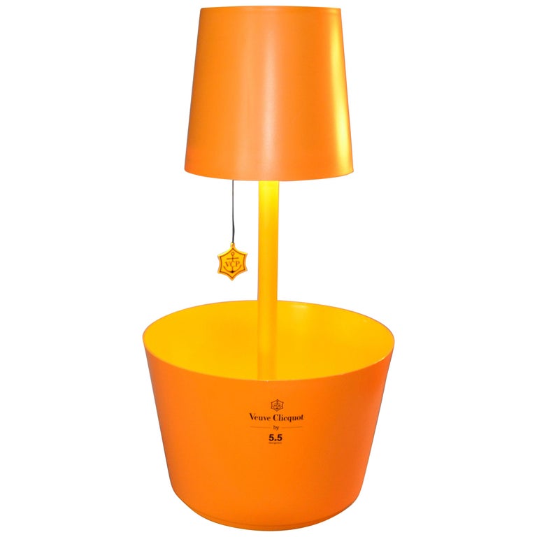VEUVE CLICQUOT Orange & CLEAR Acrylic LUMINOUS LIGHT UP Champagne ICE  Bucket XXL