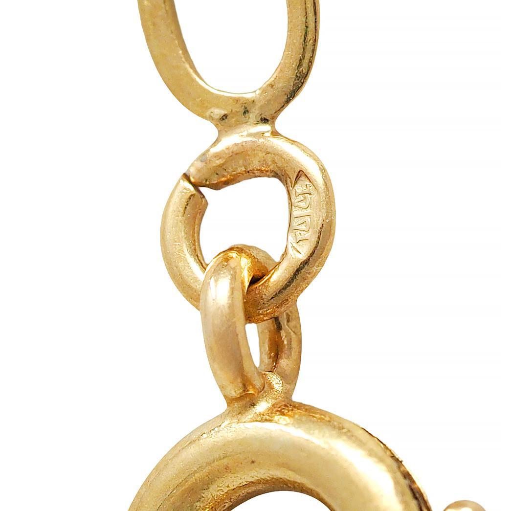 French Victorian 18 Karat Yellow Gold Antique Orange Blossom Link Chain Necklace For Sale 5
